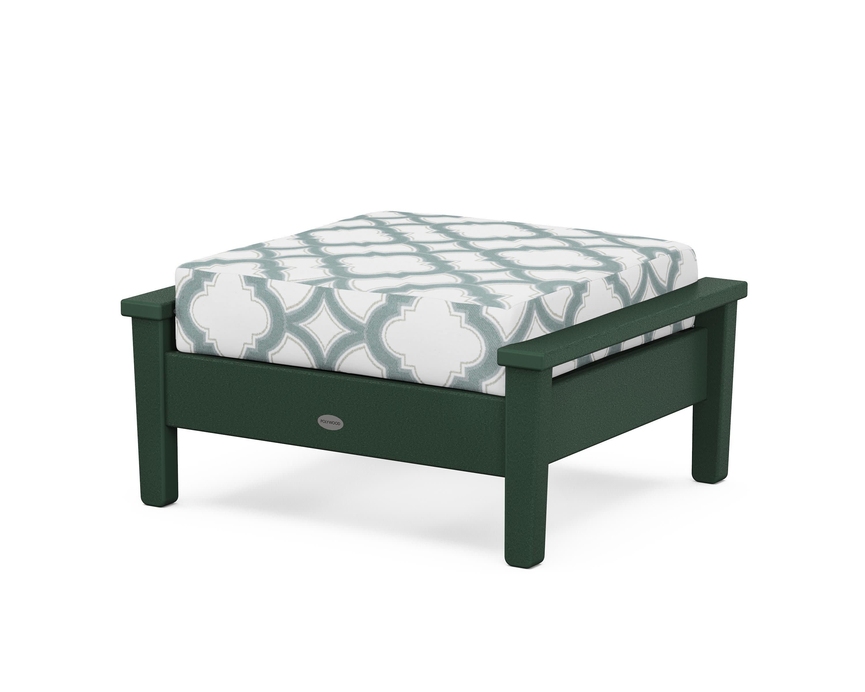 Prescott Deep Seating Ottoman in Green / Trellis Glacier Spa