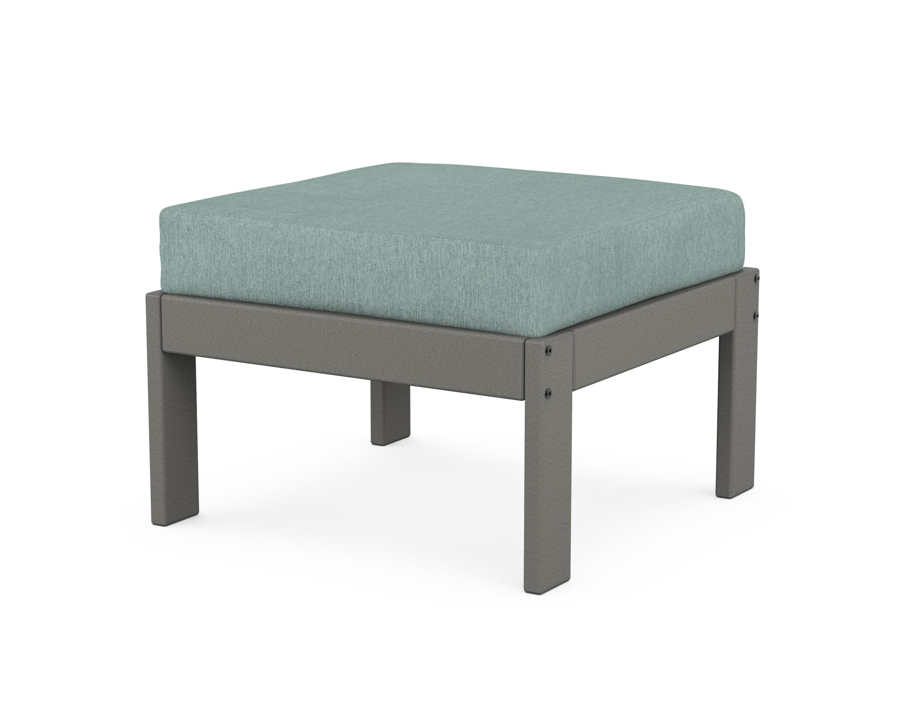 Vineyard Modular Ottoman in Slate Grey / Glacier Spa