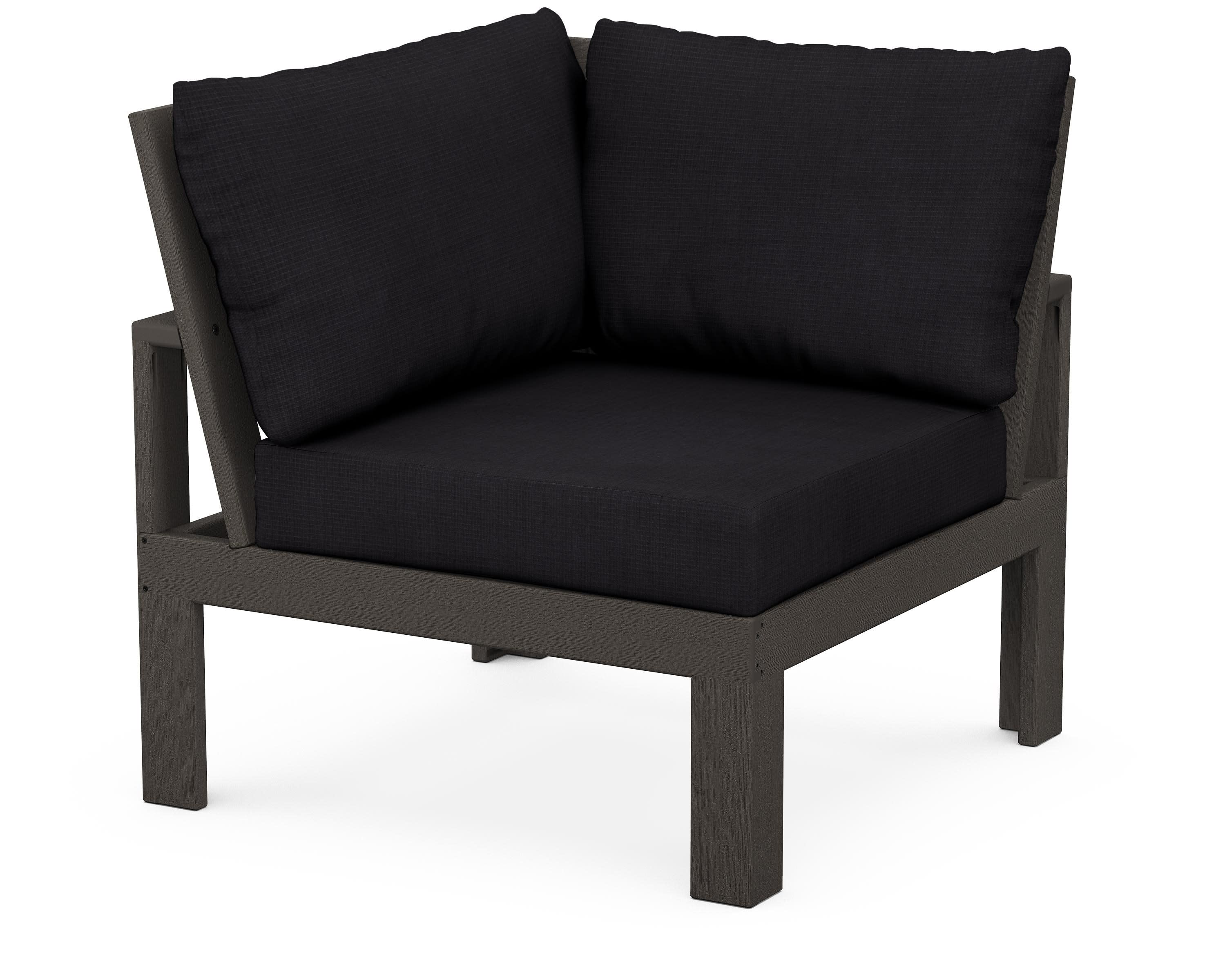 Modular Corner Chair in Vintage Coffee / Midnight Linen