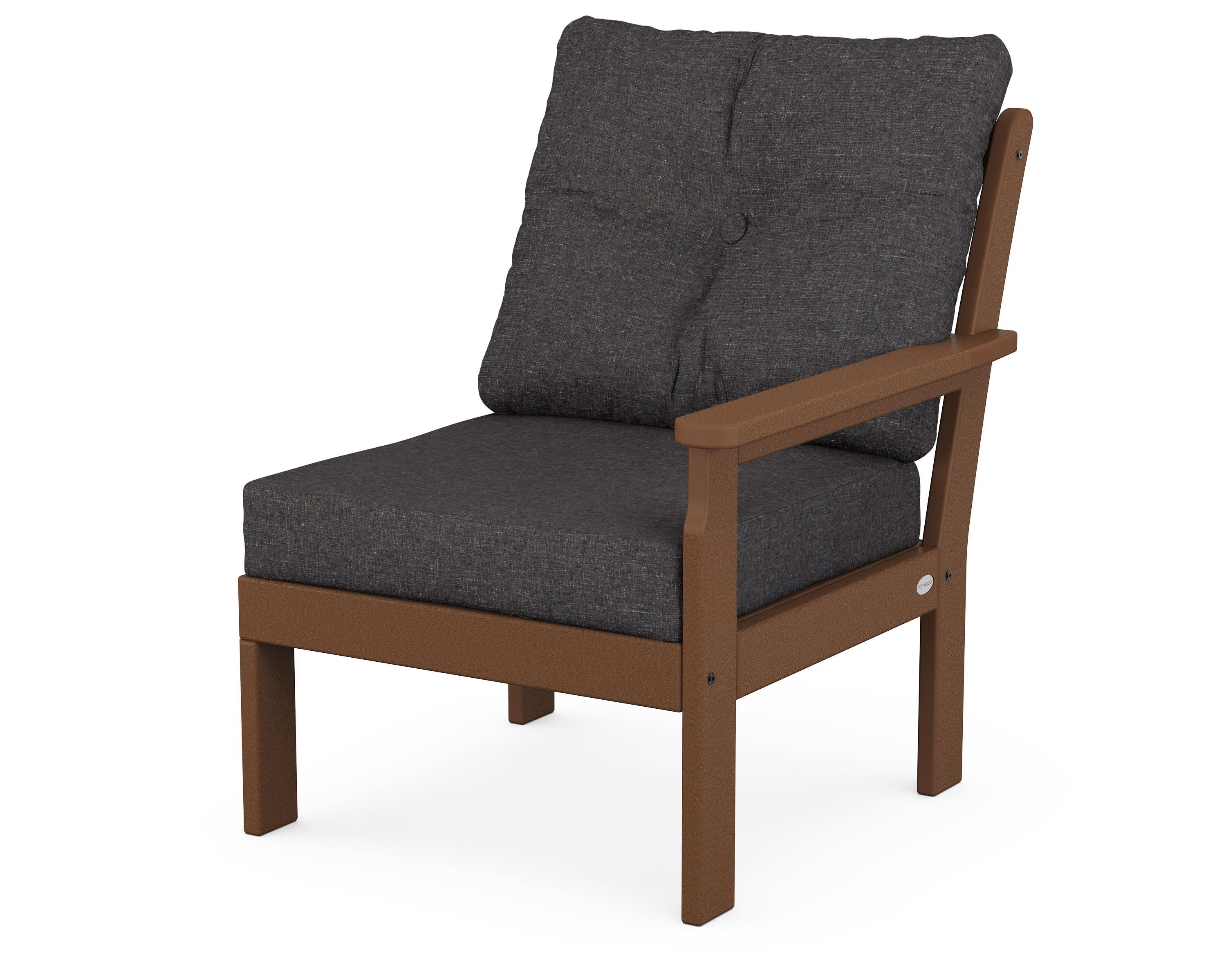 Vineyard Modular Right Arm Chair in Teak / Ash Charcoal