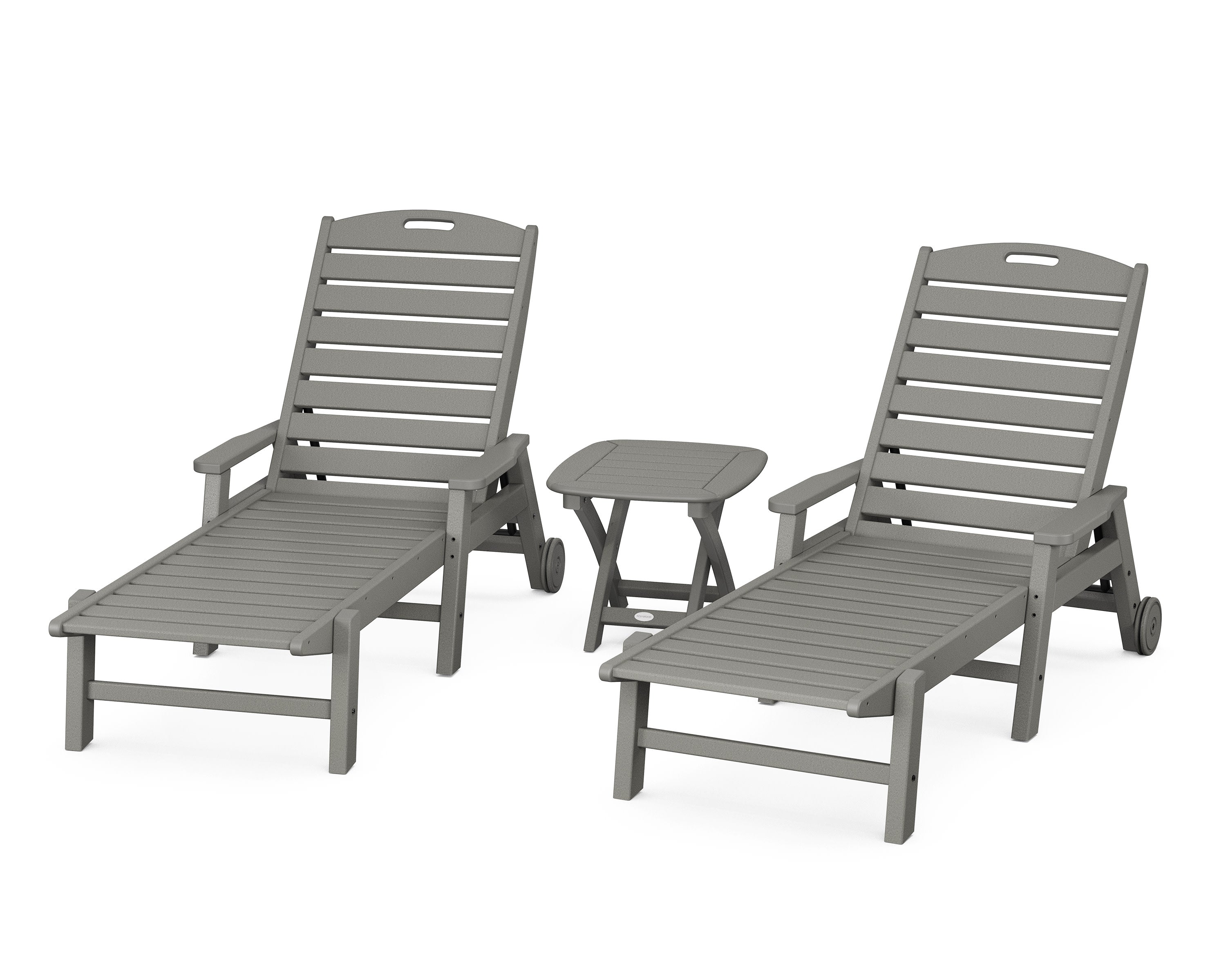Nautical 3-Piece Chaise Set in Slate Grey