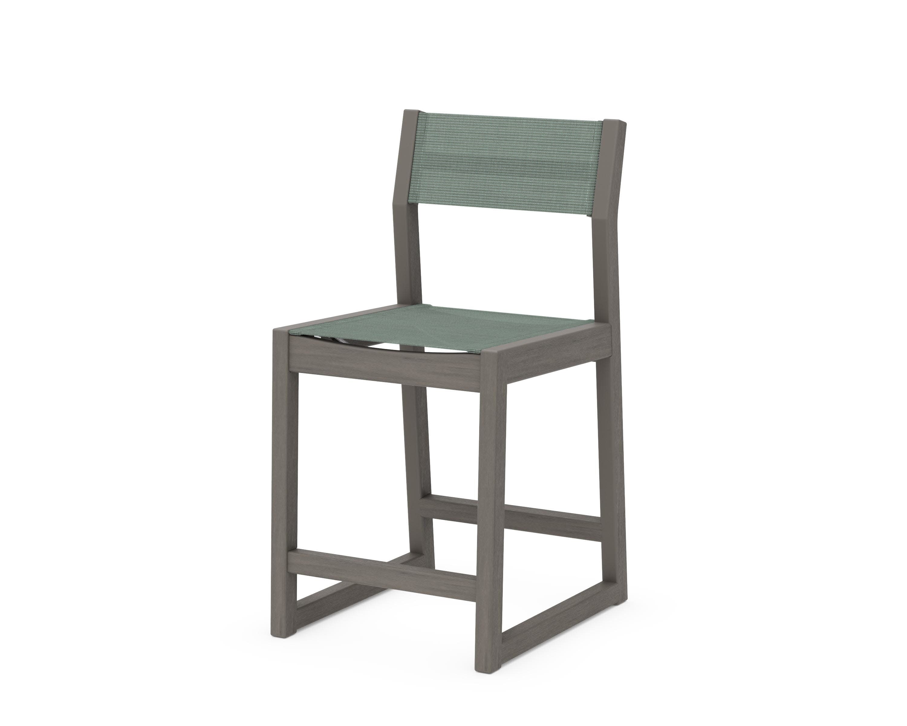 EDGE Sling Counter Side Chair in Driftwood / Dupioni Sea Mist Sling