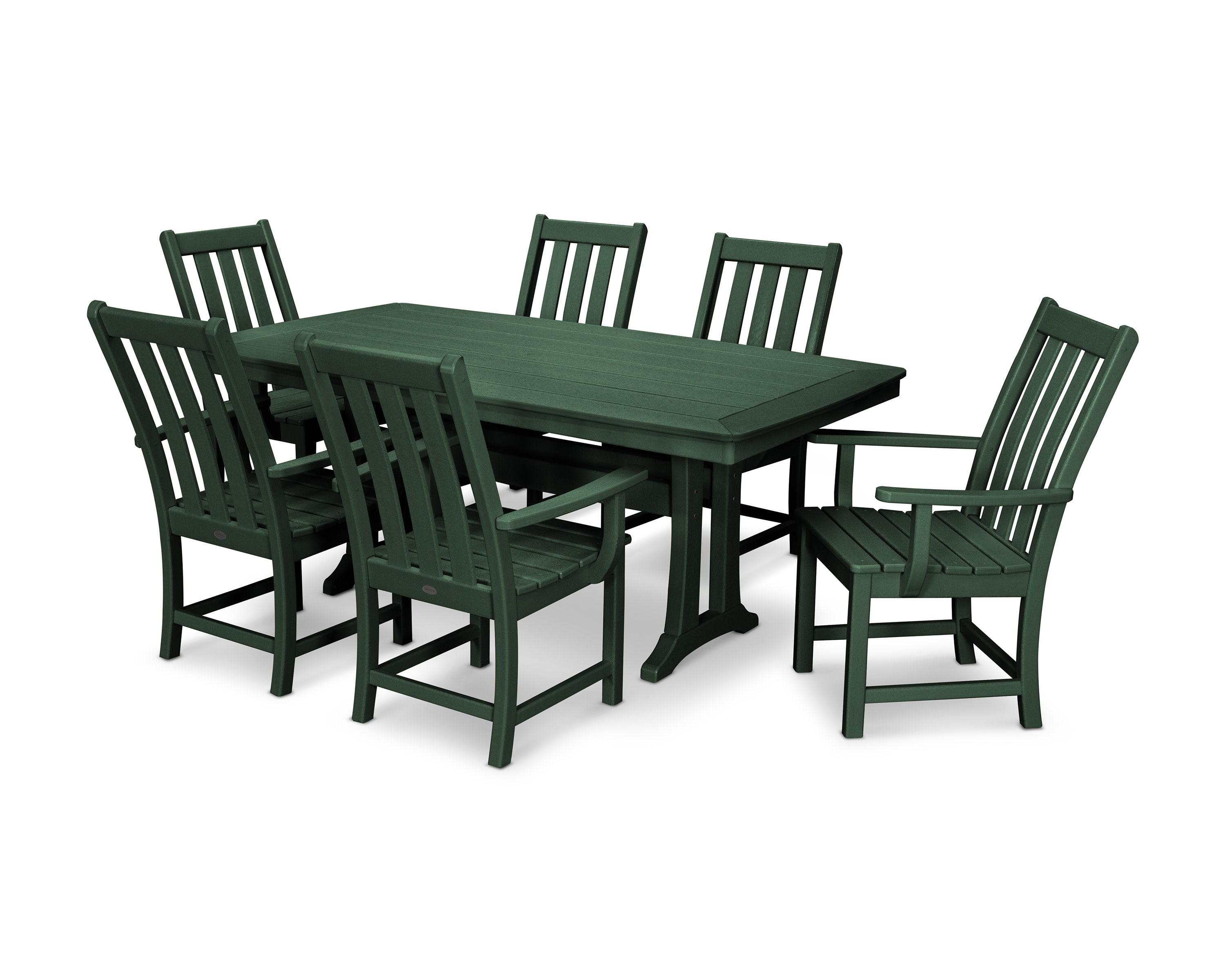 Vineyard 7-Piece Arm Chair Dining Set in Green