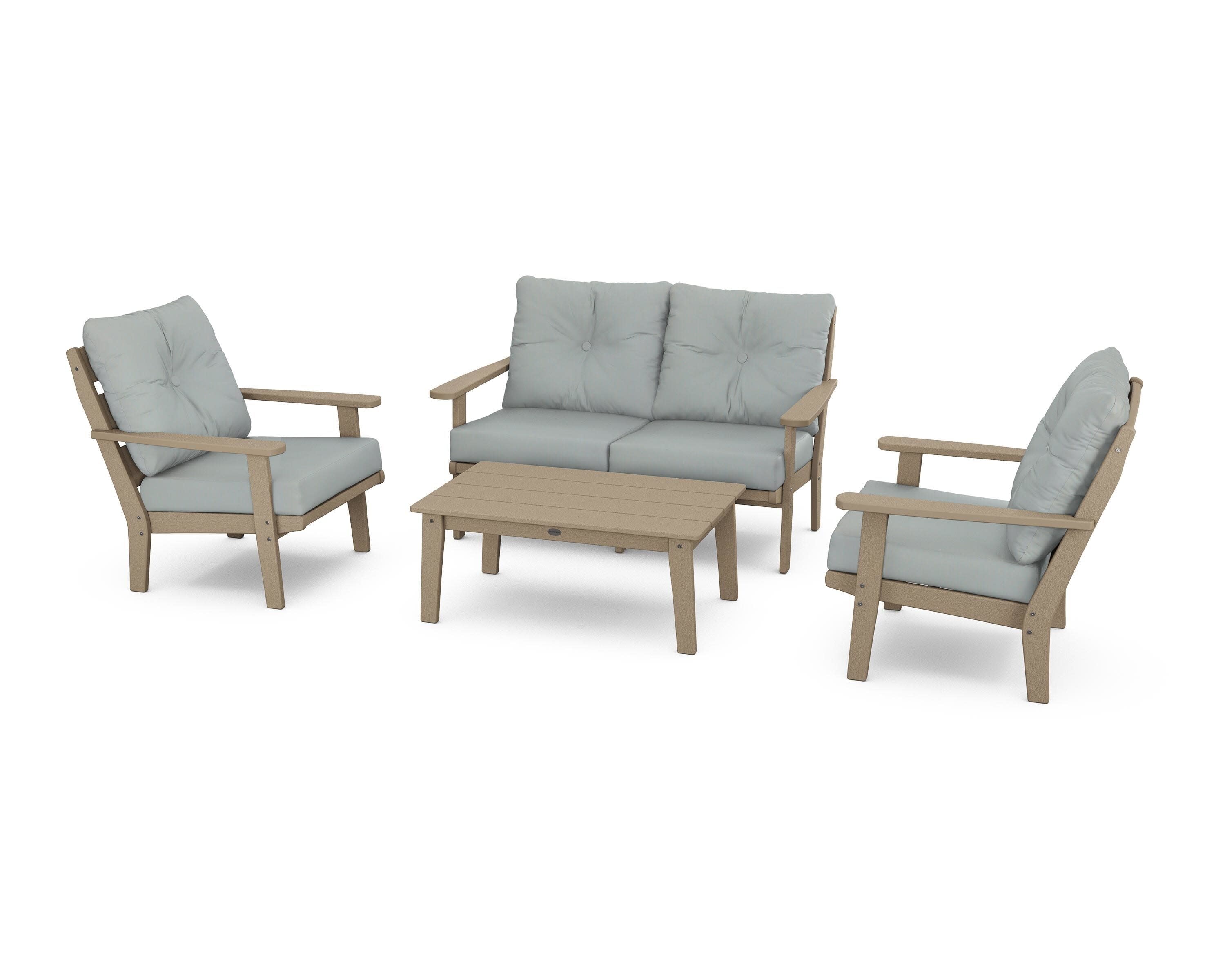Lakeside 4-Piece Deep Seating Set in Vintage Sahara / Spa