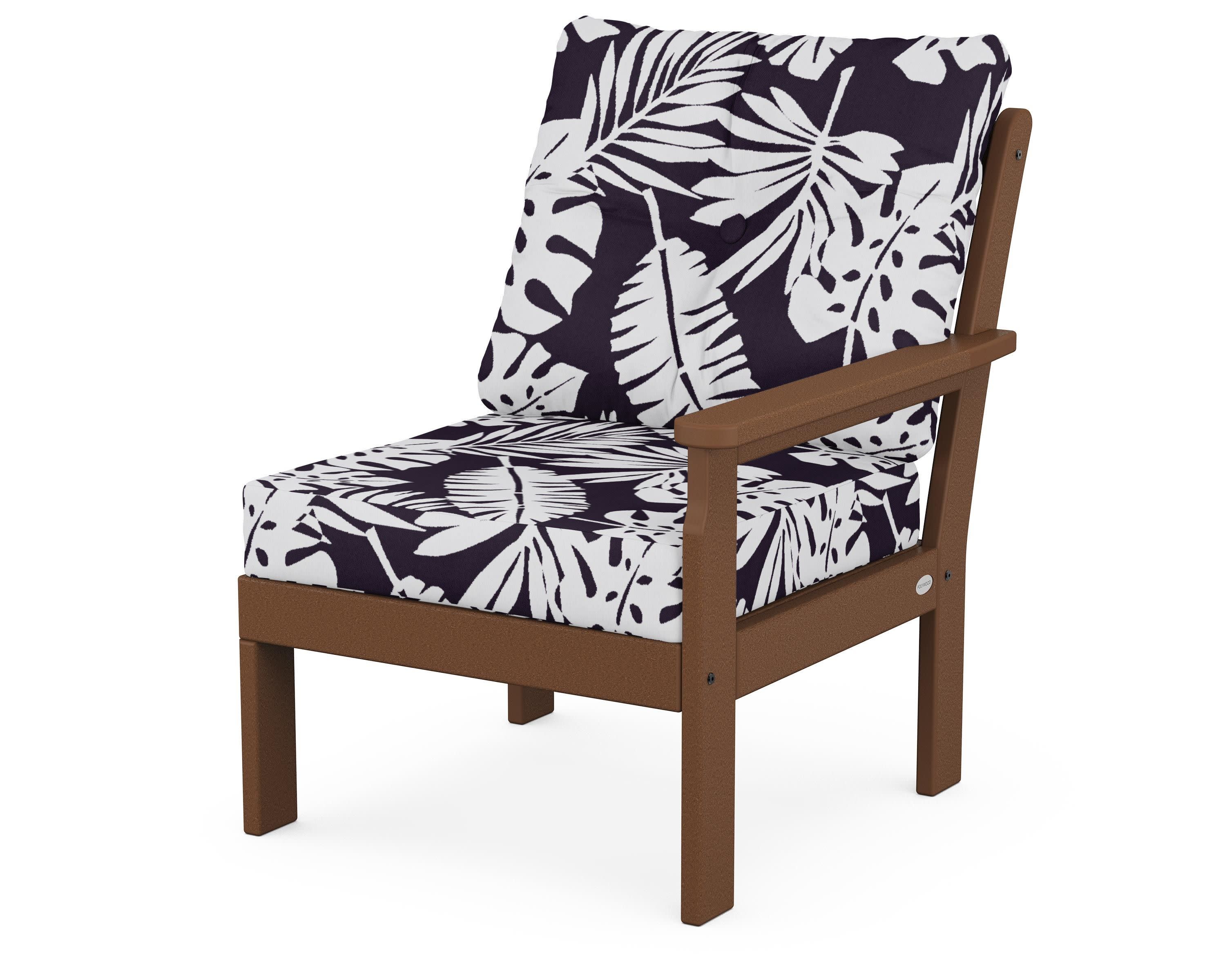 Vineyard Modular Right Arm Chair in Teak / Leaf Navy