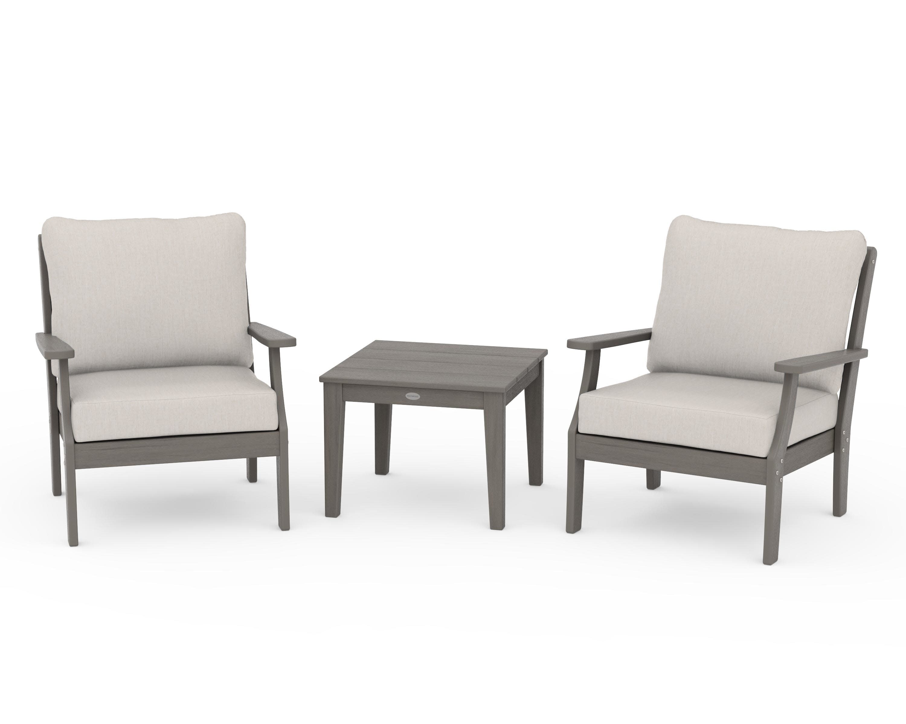 Braxton 3-Piece Deep Seating Set in Driftwood / Cast Ash