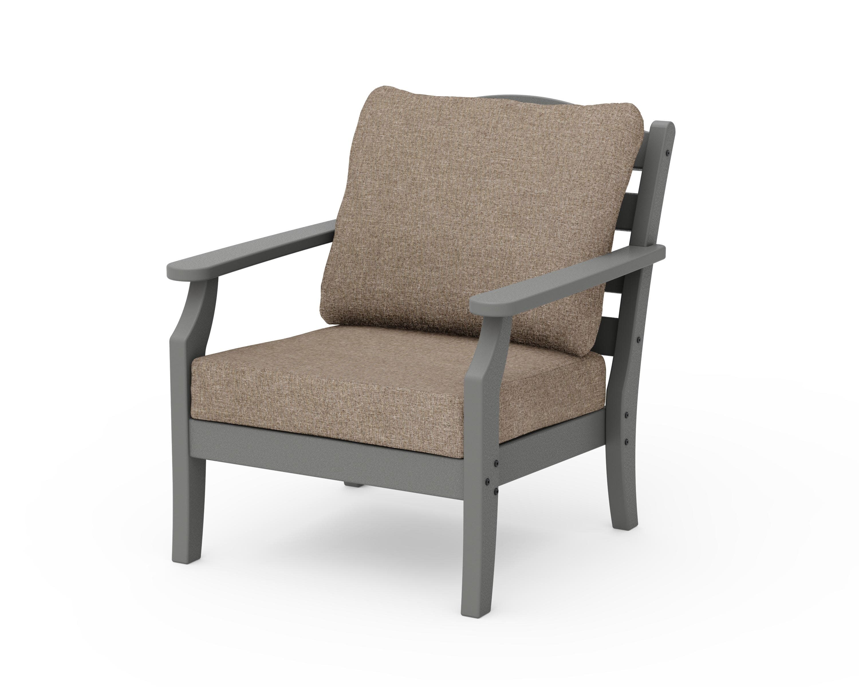 Savannah Deep Seating Chair in Slate Grey / Spiced Burlap