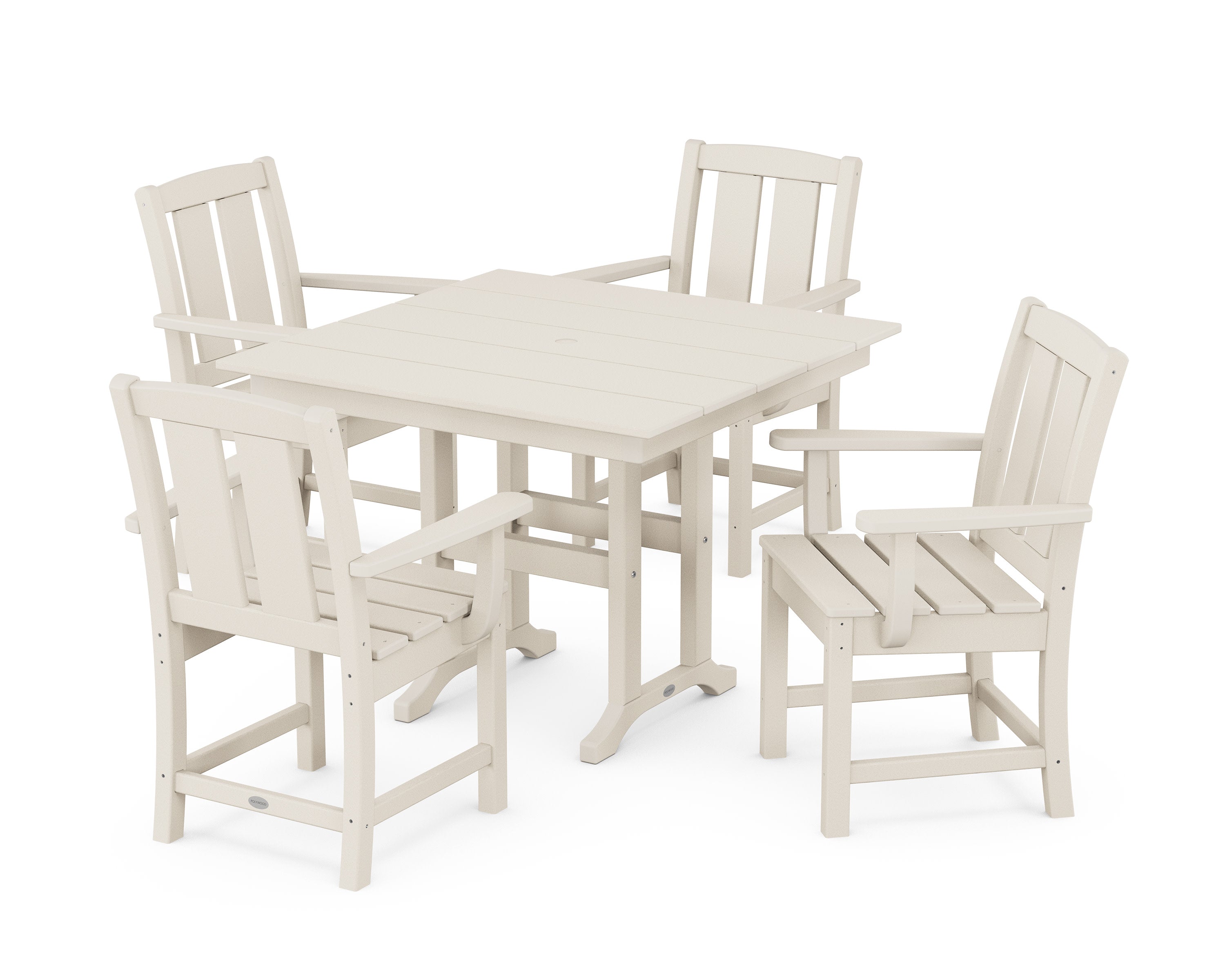 Mission 5-Piece Farmhouse Dining Set in Sand