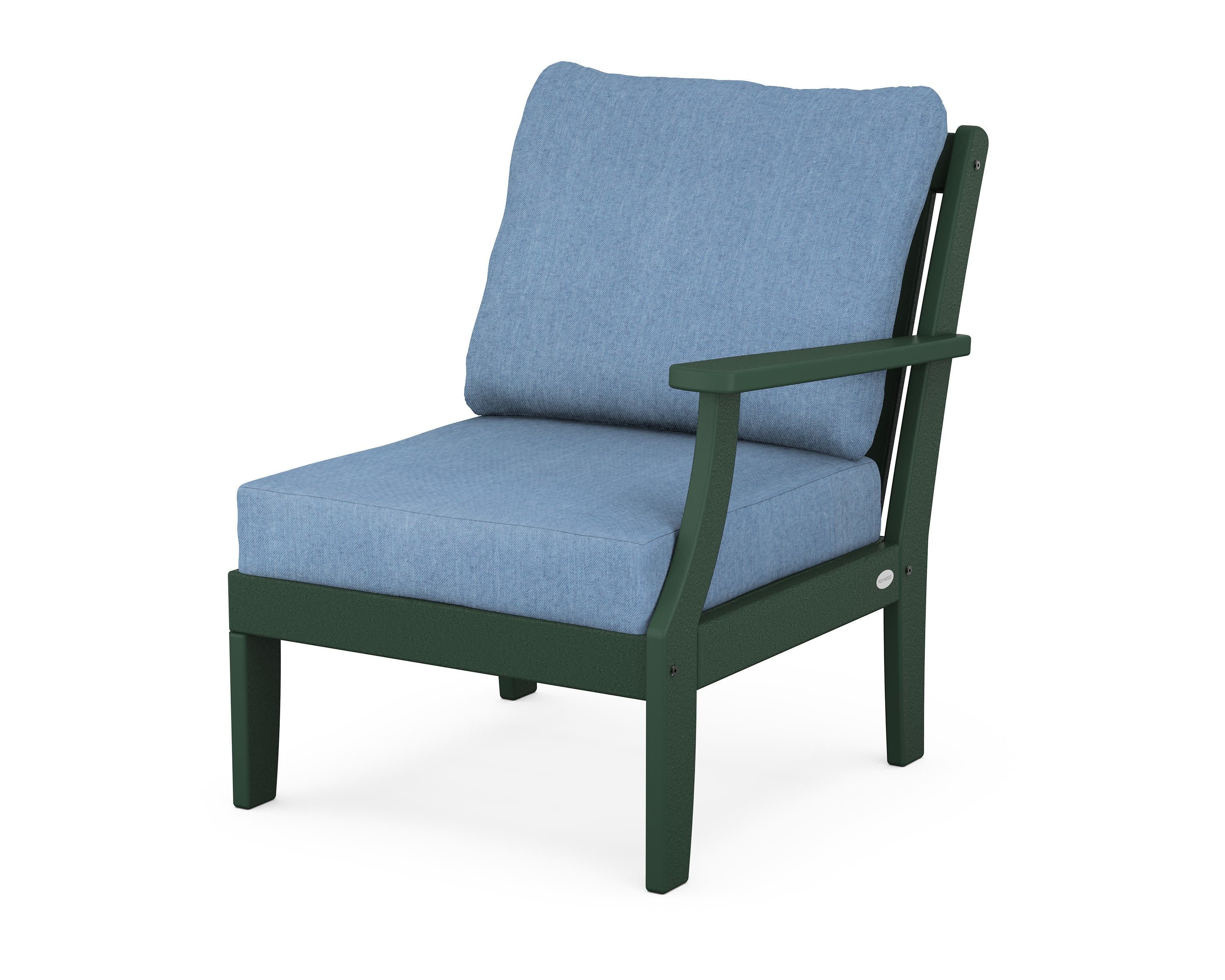 Braxton Modular Right Arm Chair in Green / Sky Blue