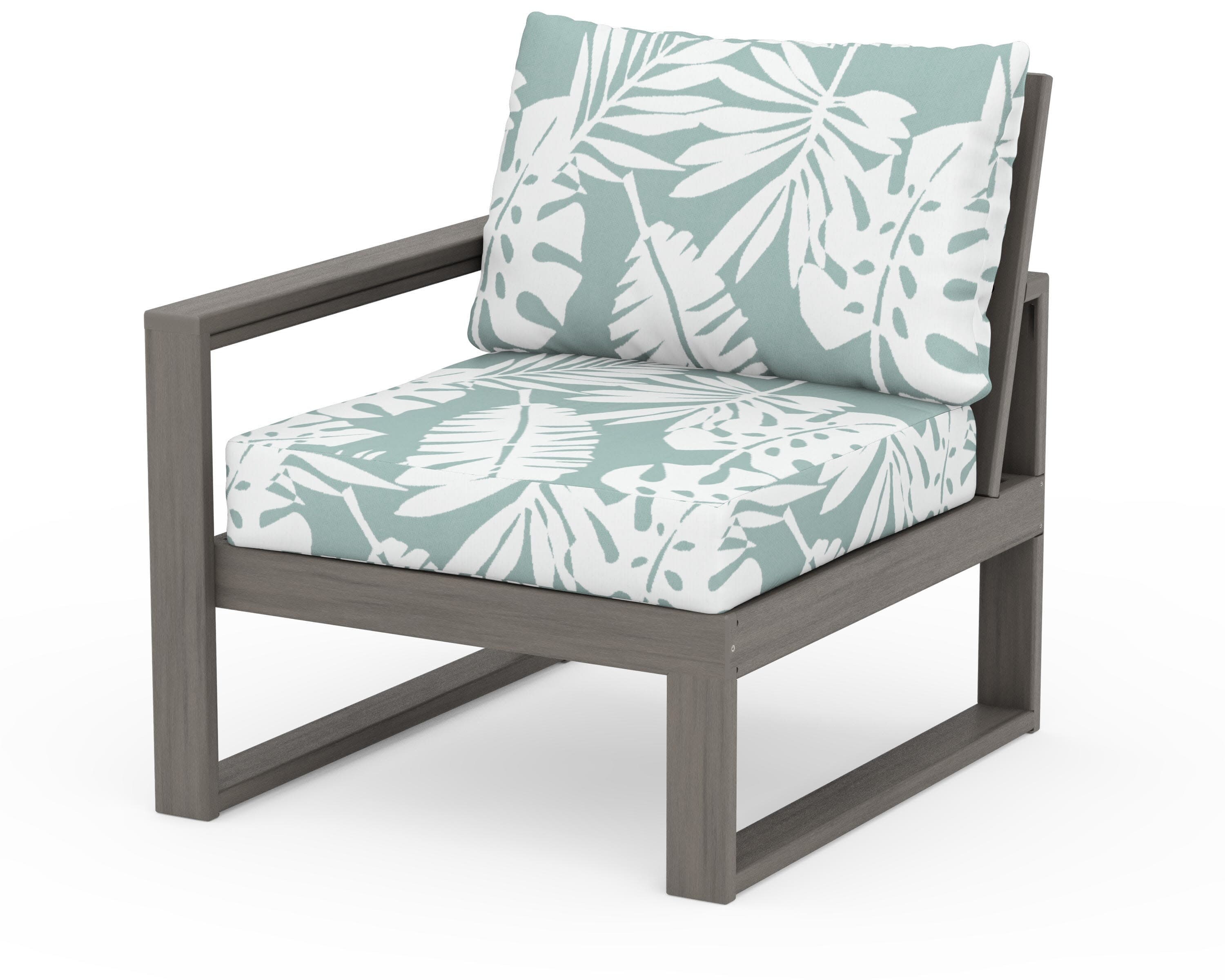 EDGE Modular Left Arm Chair in Driftwood / Leaf Glacier Spa