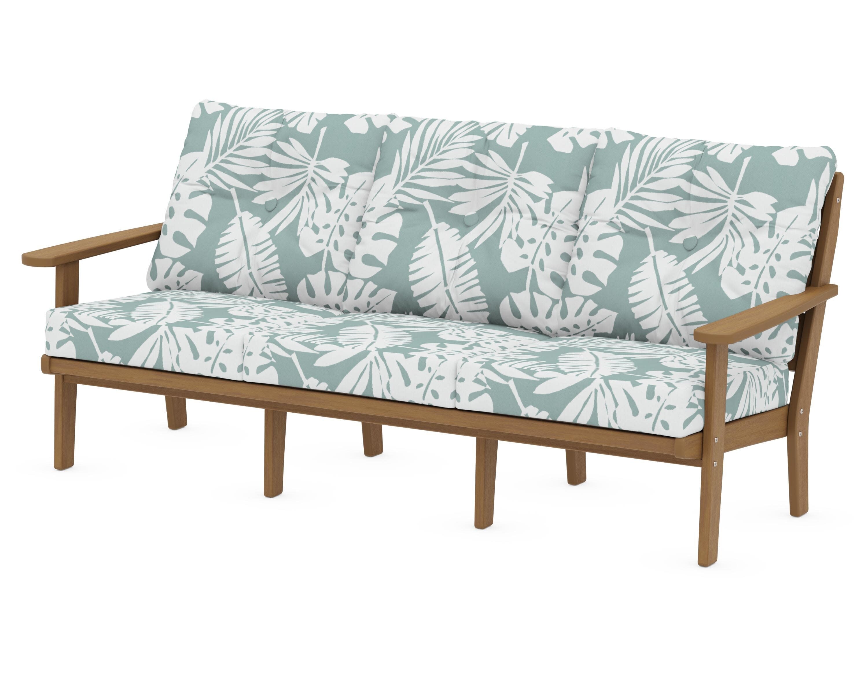 Lakeside Deep Seating Sofa in Natural / Leaf Glacier Spa
