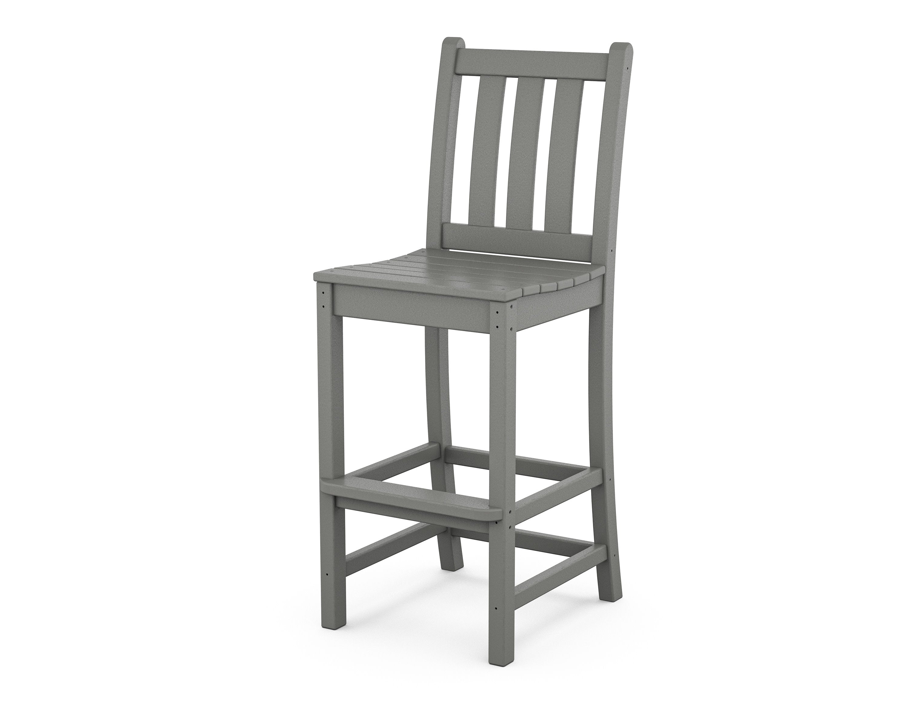 Traditional Garden Bar Side Chair in Slate Grey