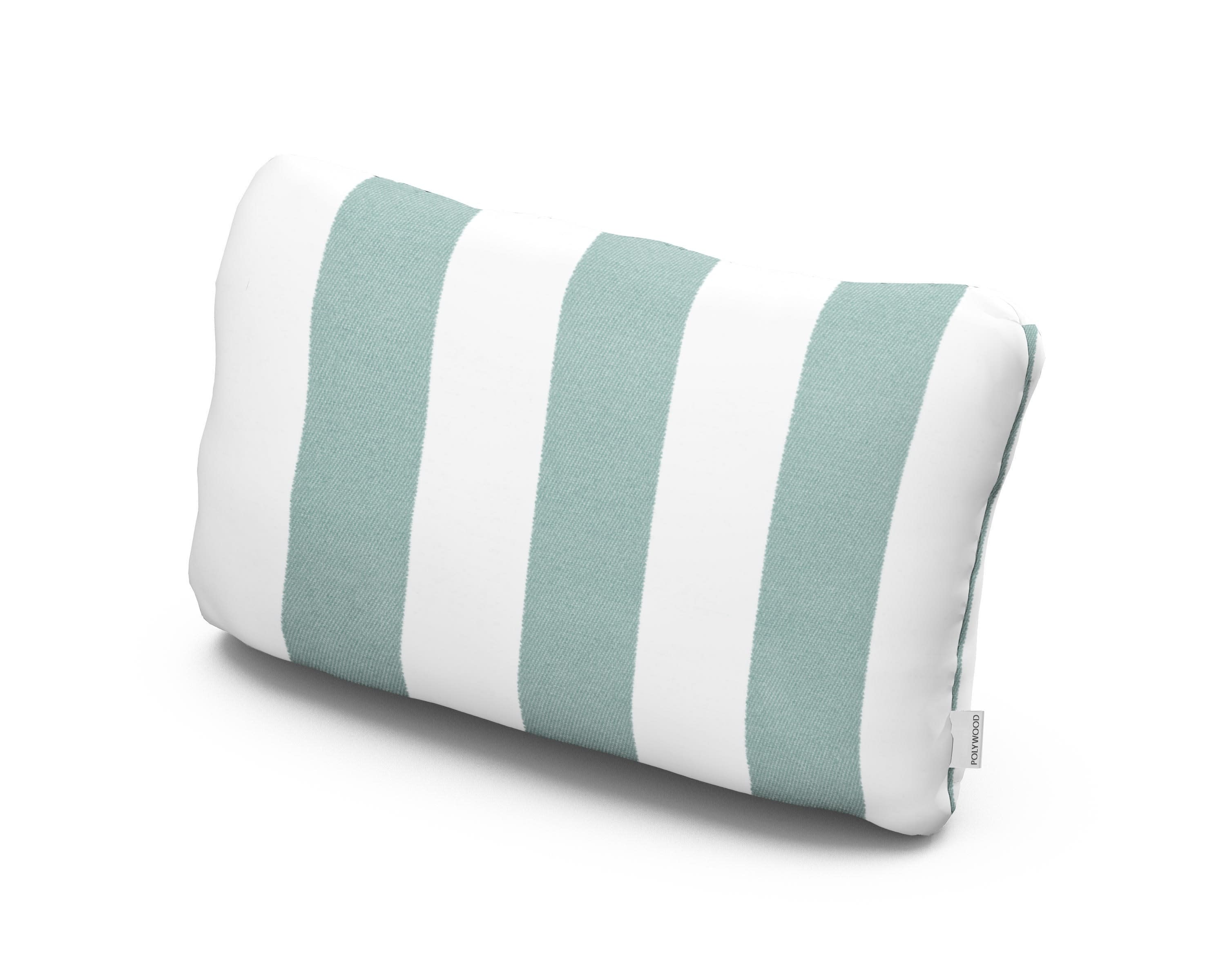 Outdoor Lumbar Pillow in Cabana Stripe Glacier Spa