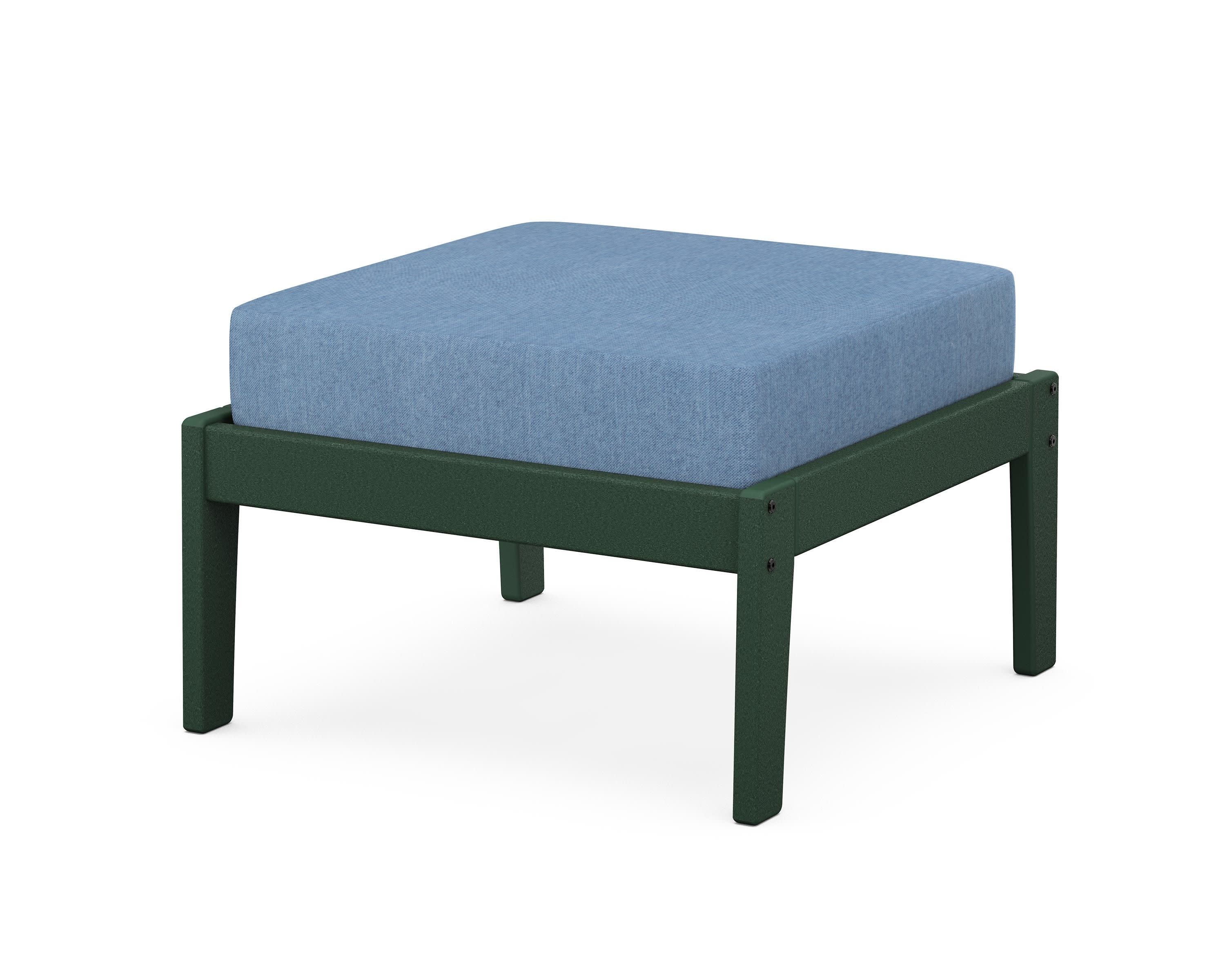 Deep Seating Ottoman in Green / Sky Blue