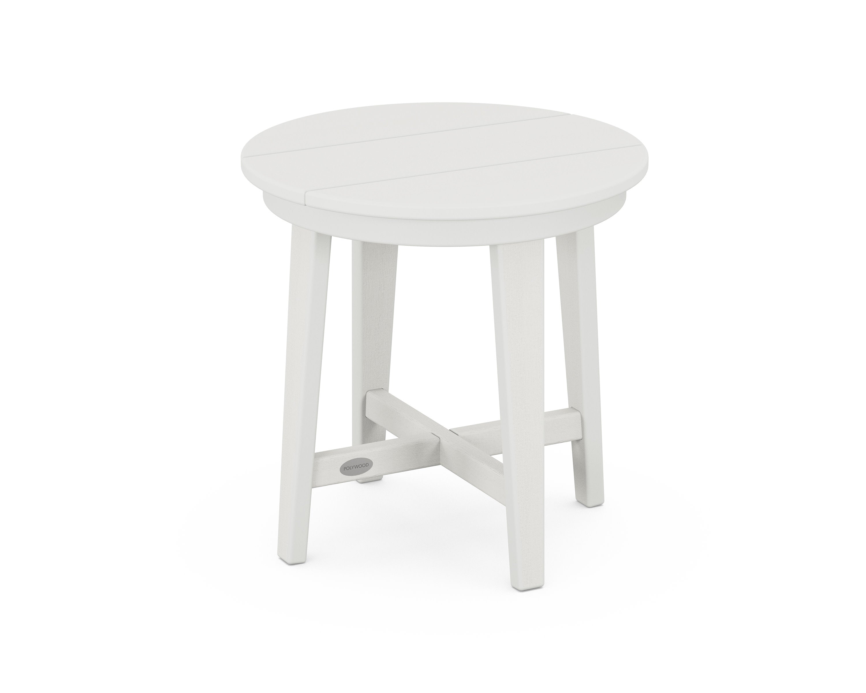 Newport 19" Round End Table in Vintage White