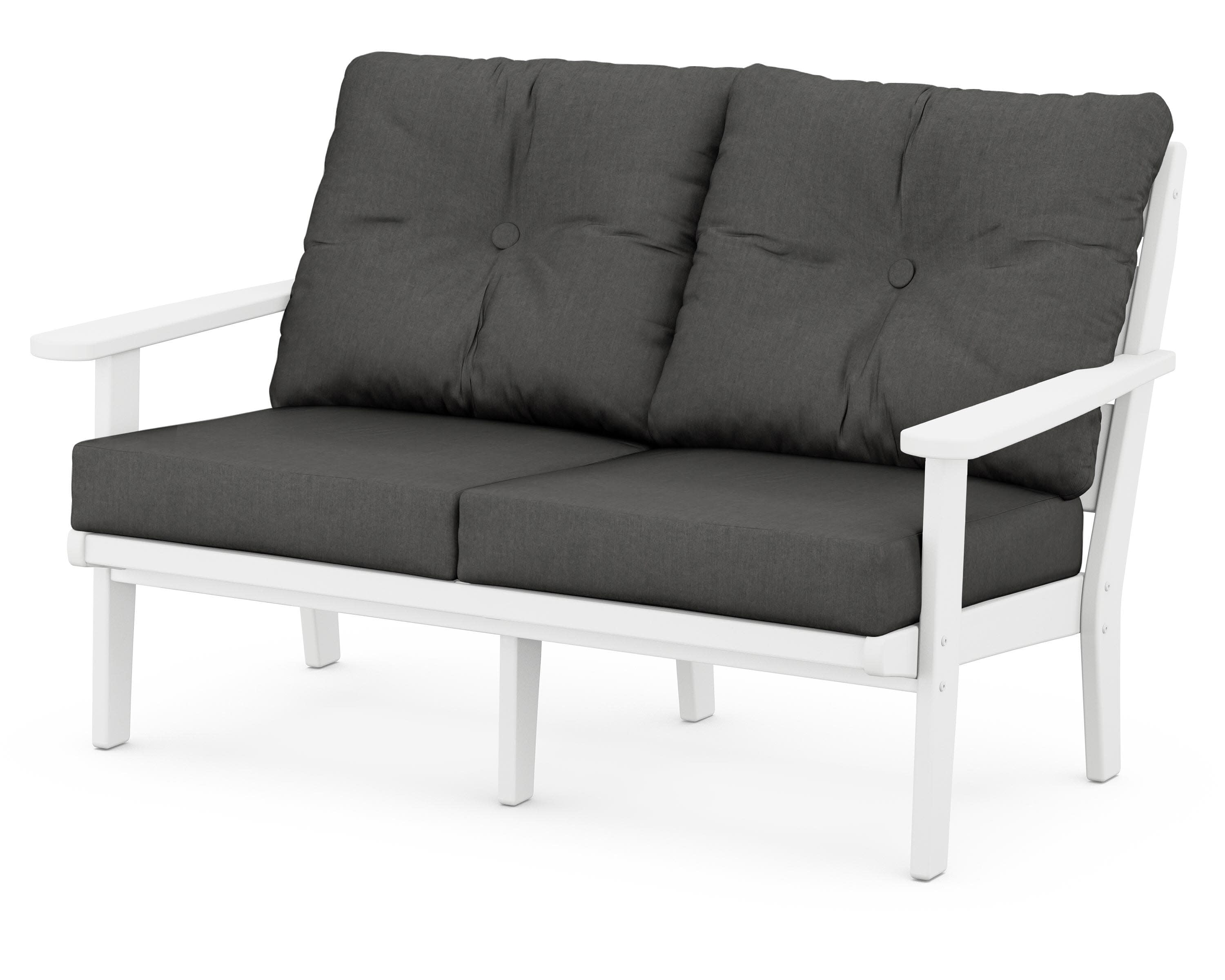 Lakeside Deep Seating Loveseat in White / Spectrum Carbon