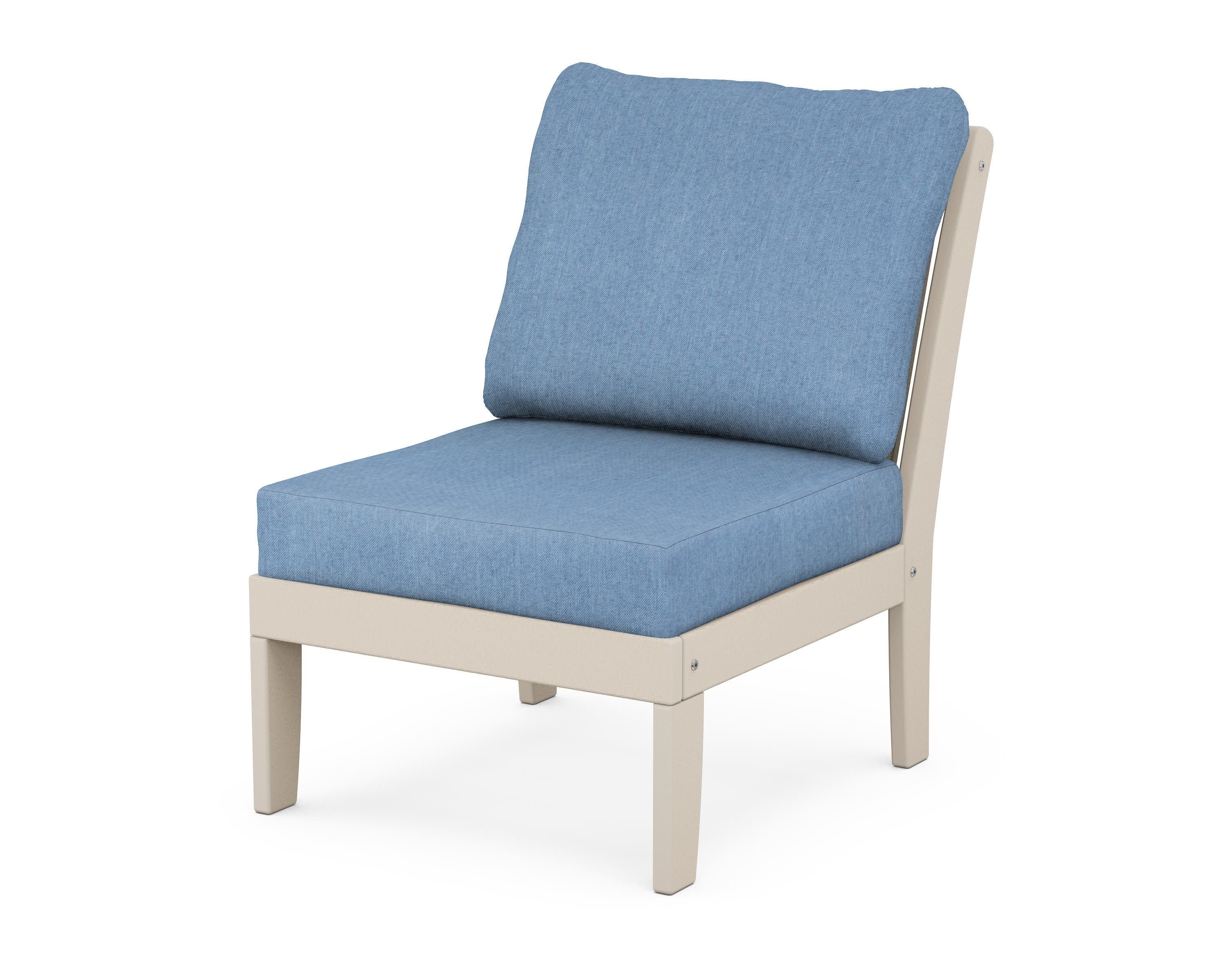 Braxton Modular Armless Chair in Sand / Sky Blue