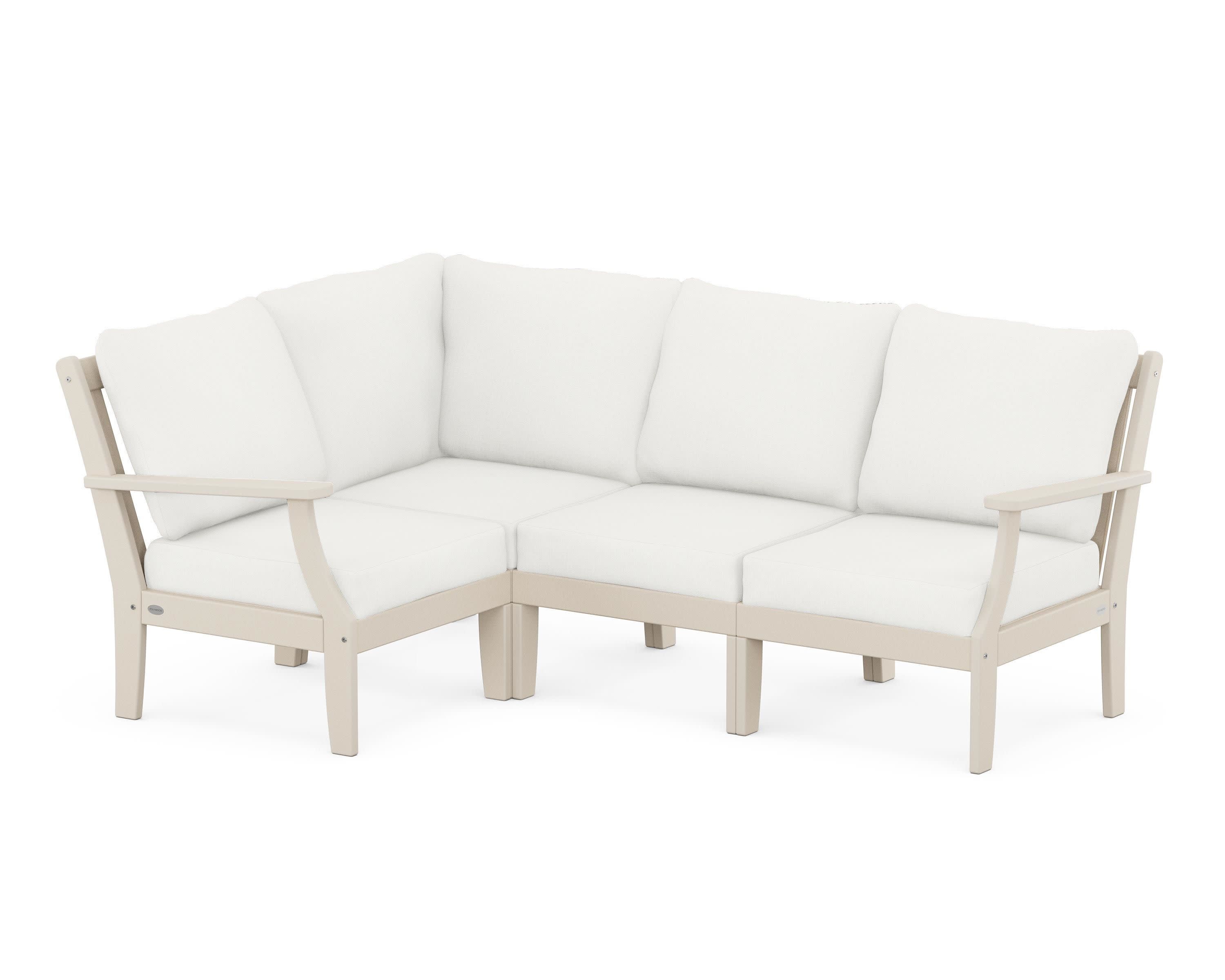 Braxton Modular 4-Piece Deep Seating Set in Sand / Natural Linen