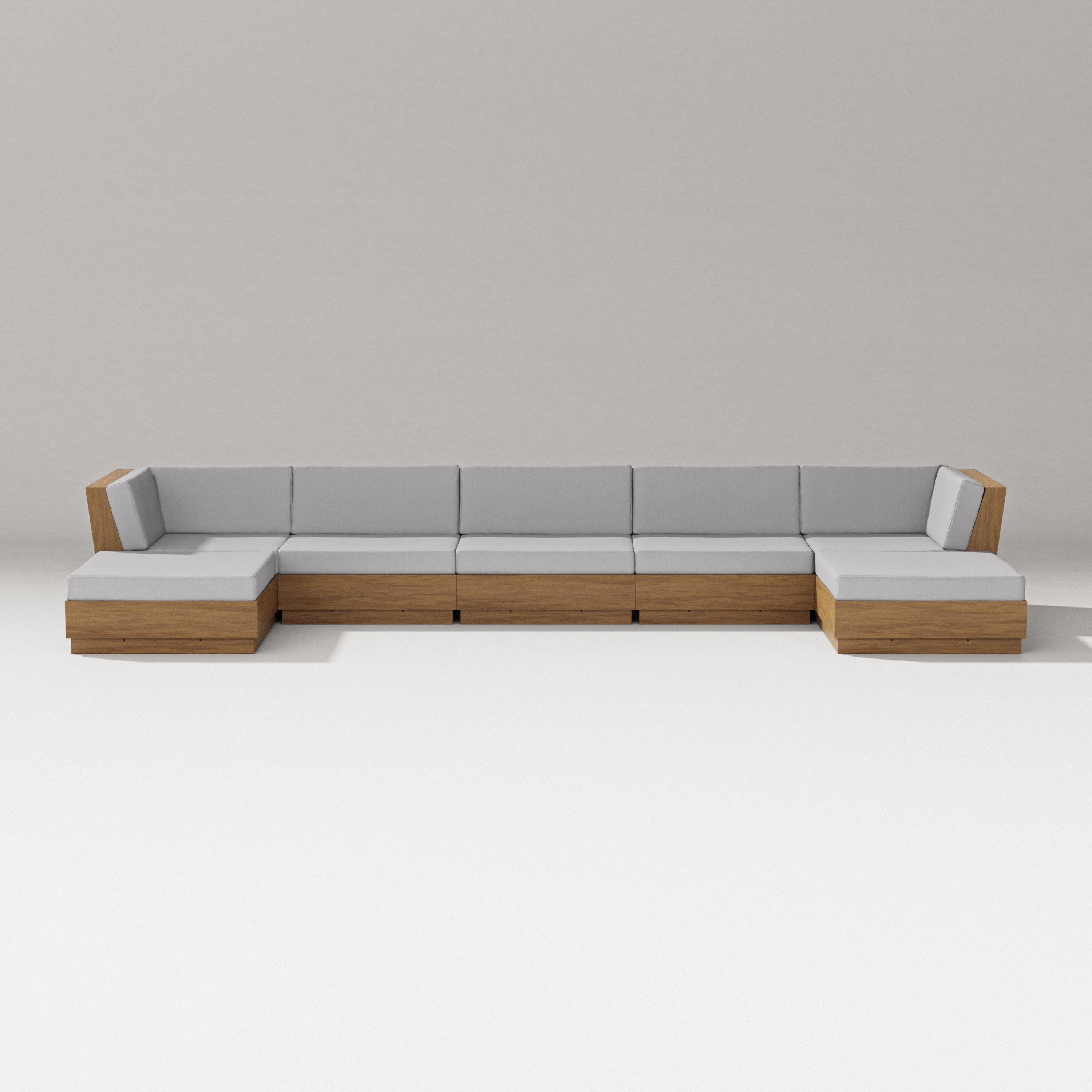Elevate 7-Piece Double Chaise Sectional in Natural / Granite