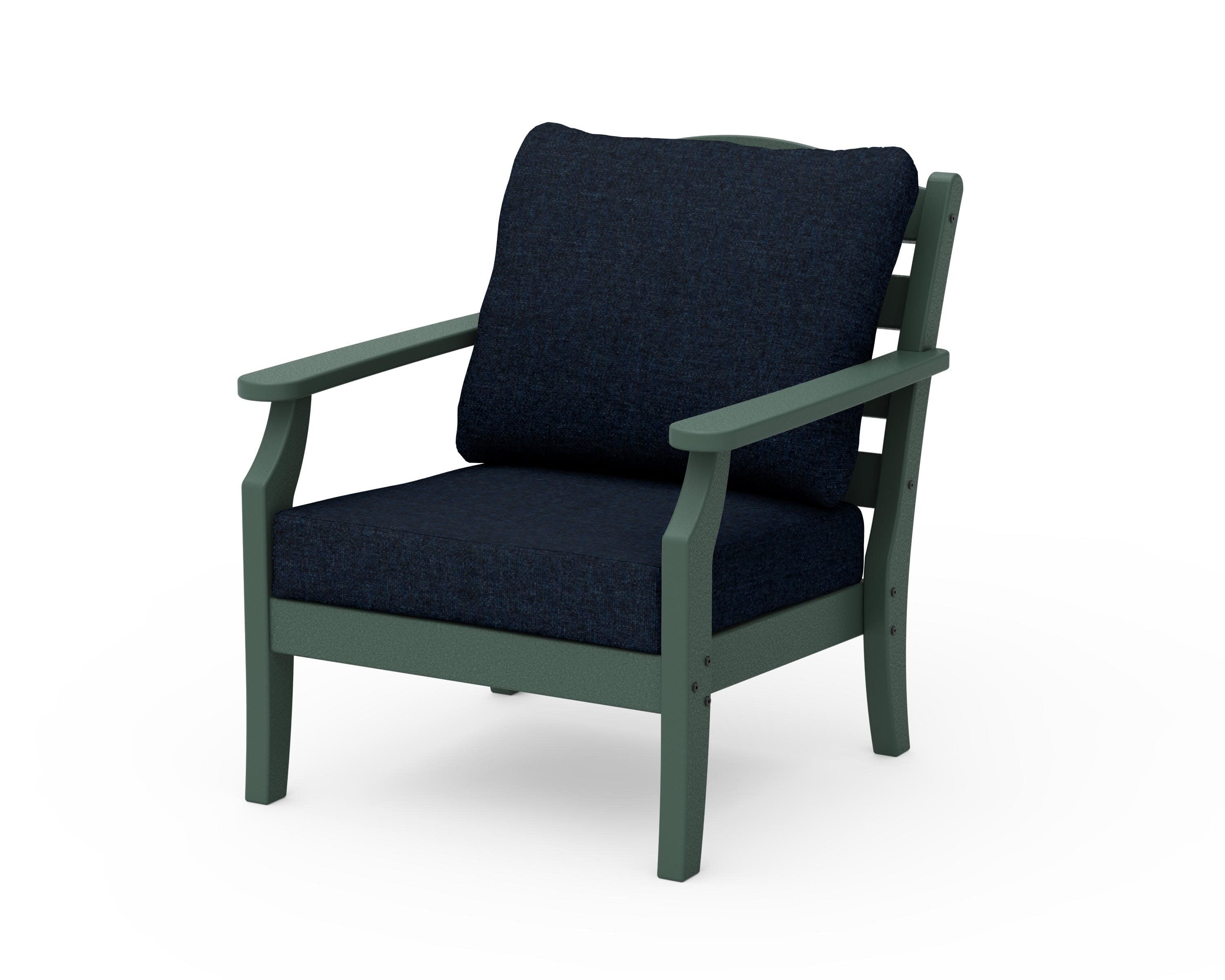 Savannah Deep Seating Chair in Green / Marine Indigo