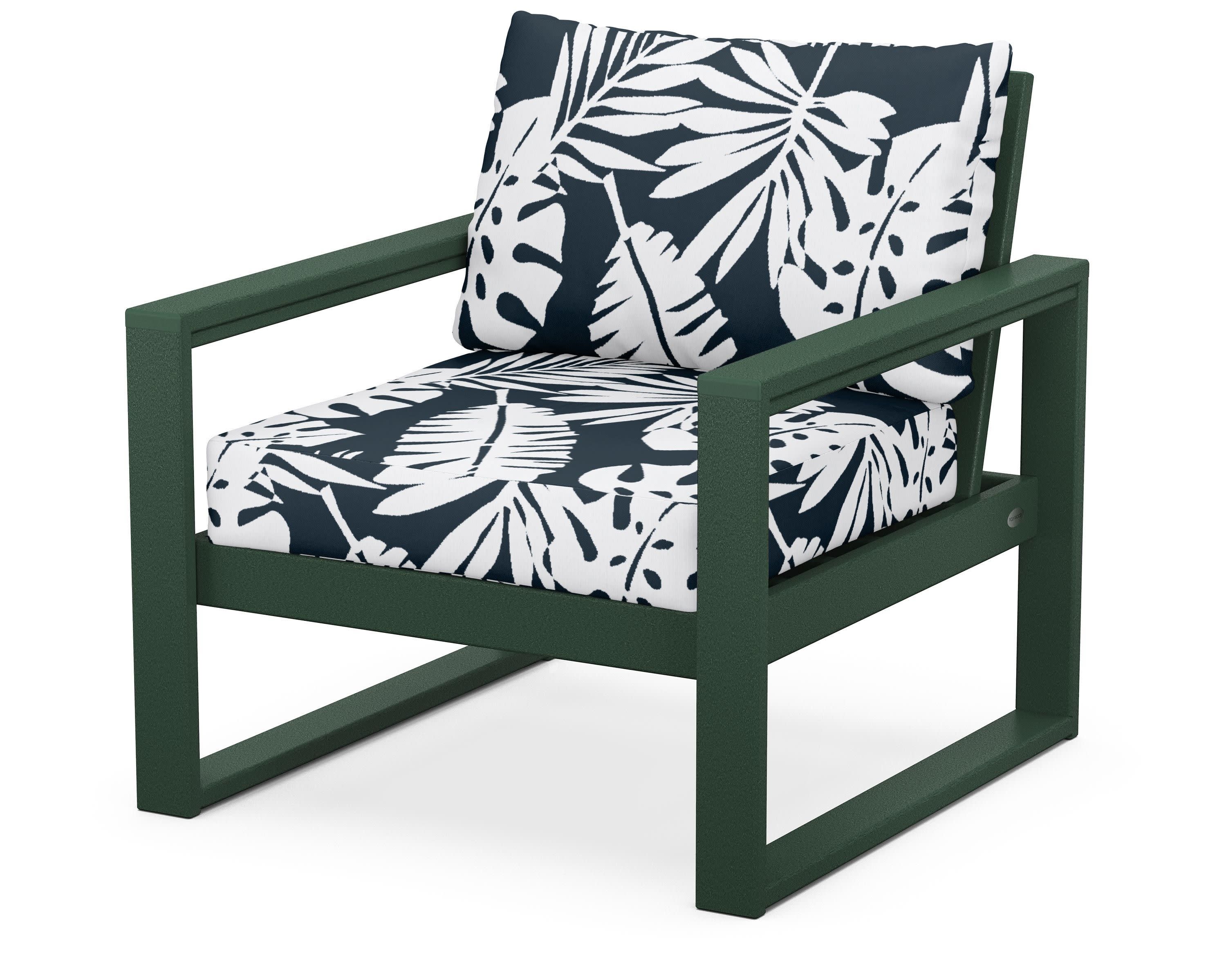 EDGE Club Chair in Green / Leaf Marine Indigo