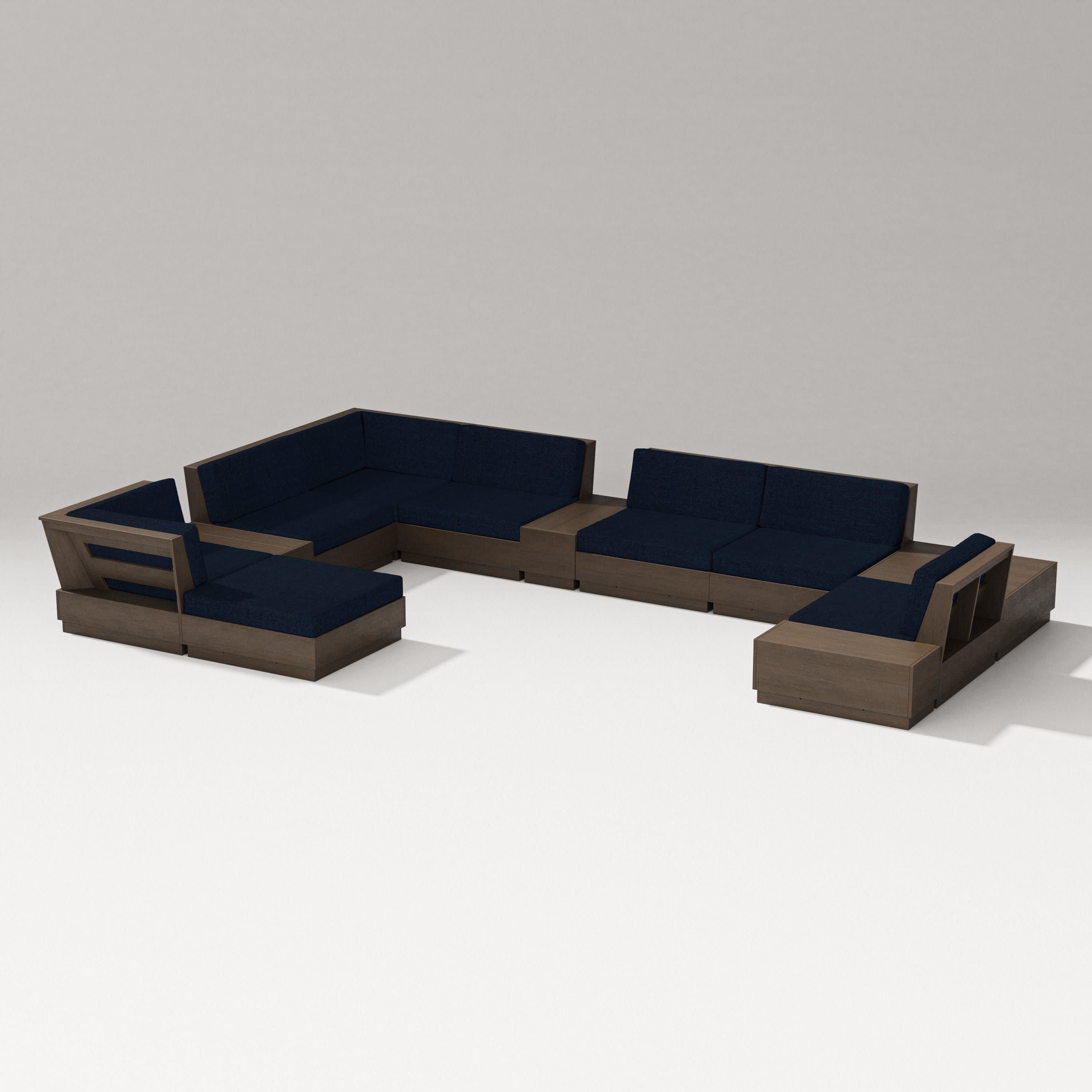 Elevate 12-Piece Conversation Sectional Set in Kona / Marine Indigo