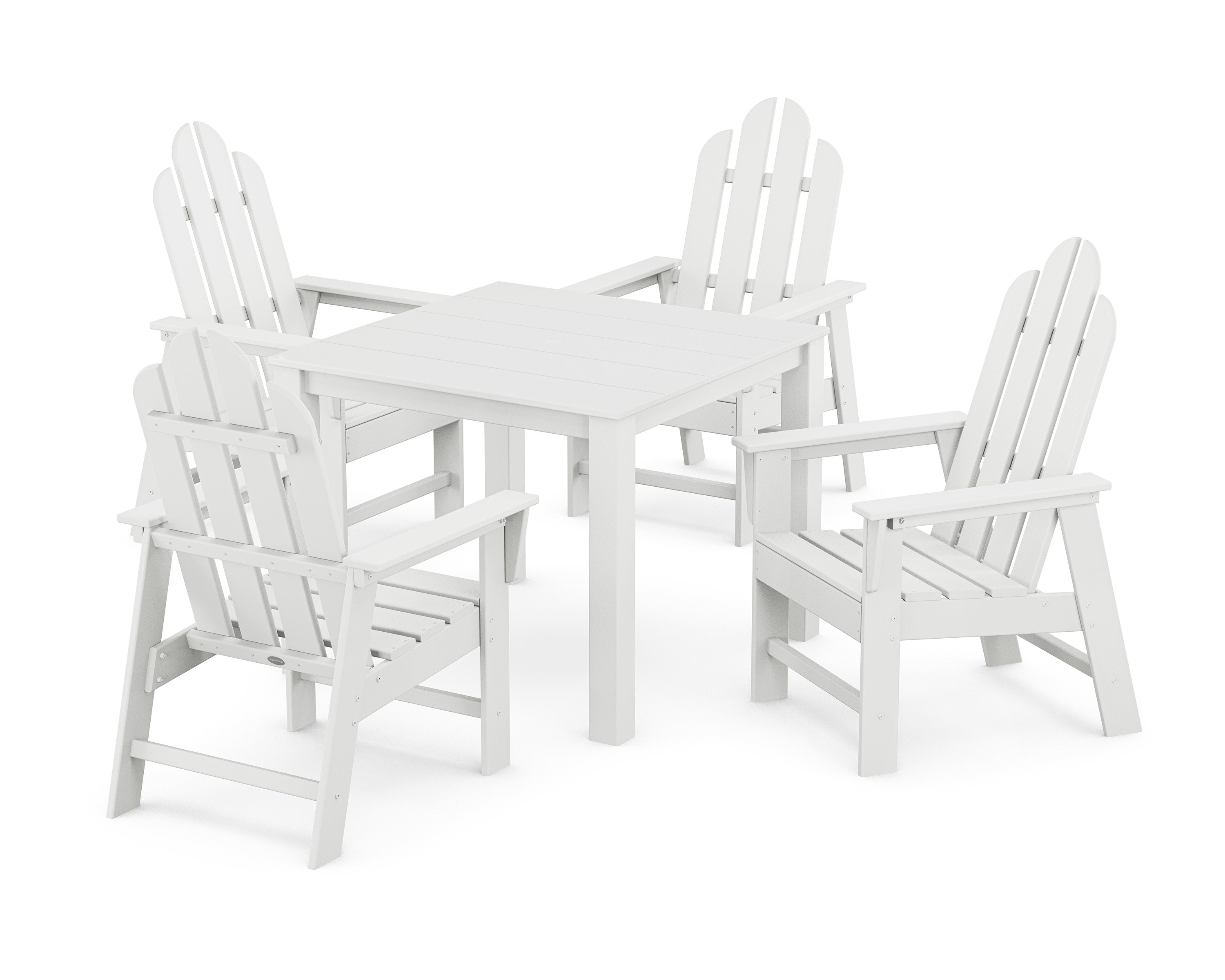 Long Island 5-Piece Parsons Dining Set in White