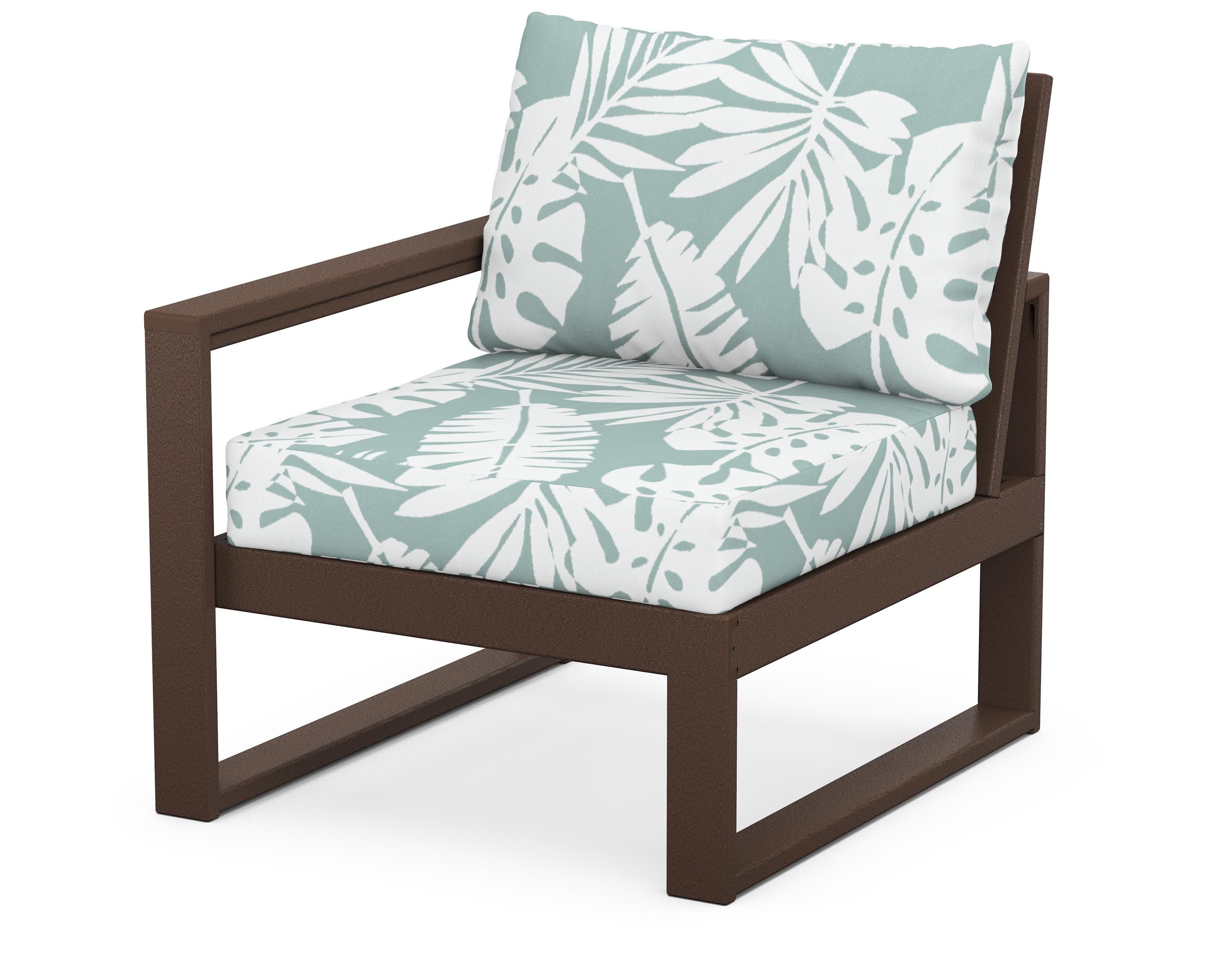 EDGE Modular Left Arm Chair in Mahogany / Leaf Glacier Spa