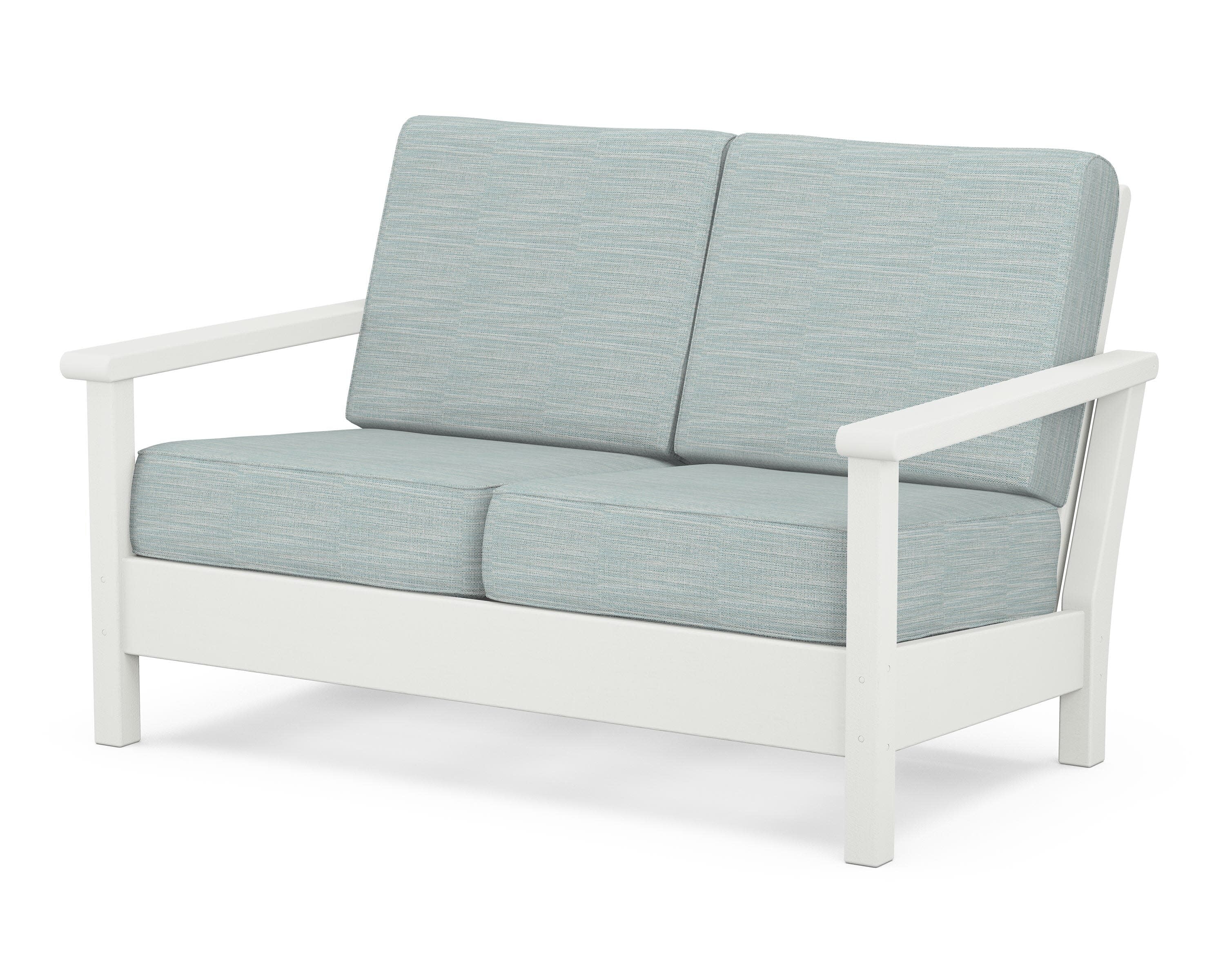 Harbour Deep Seating Loveseat in Vintage White / Soothe Mist