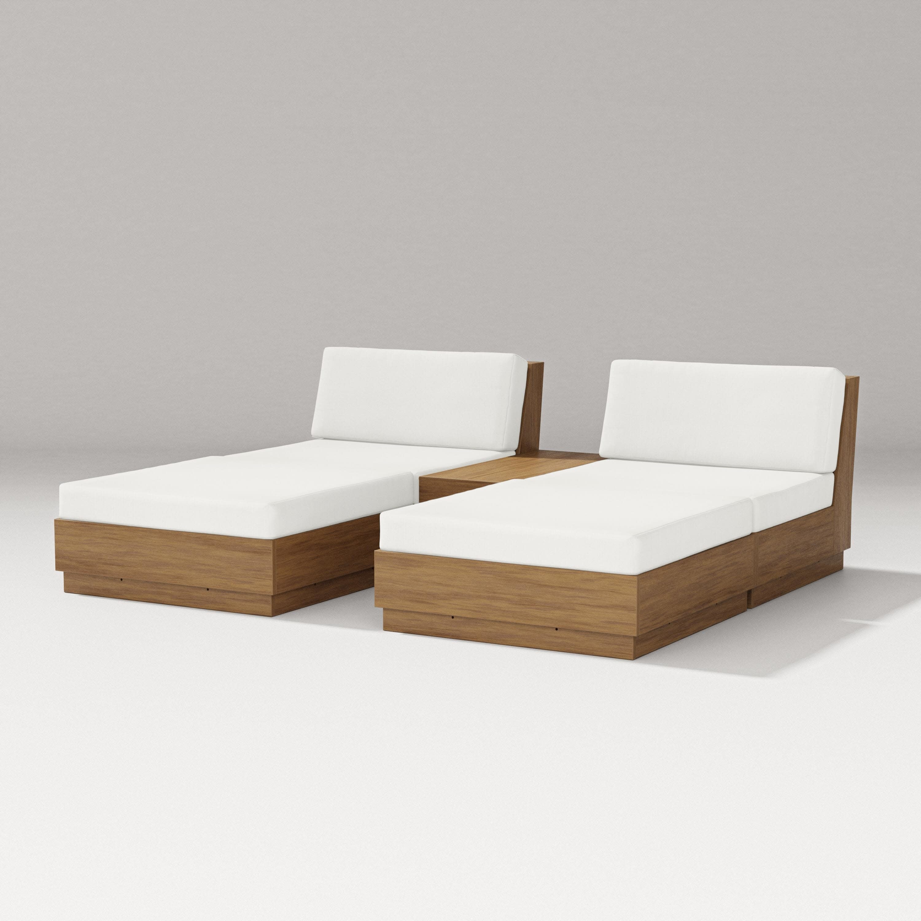 Elevate Double Chaise Set in Natural / Natural Linen