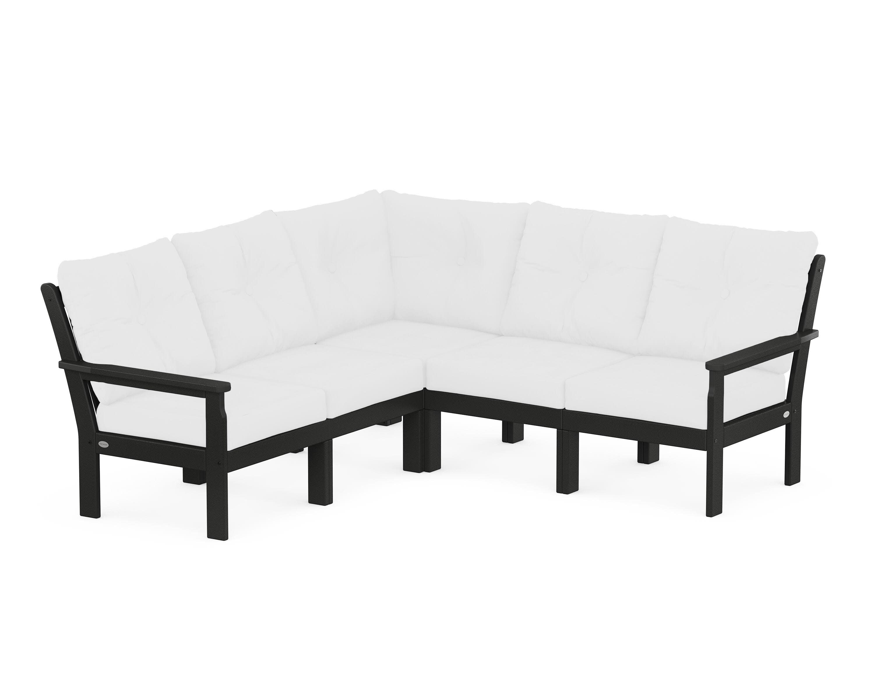 Vineyard 5-Piece Sectional in Black / Natural