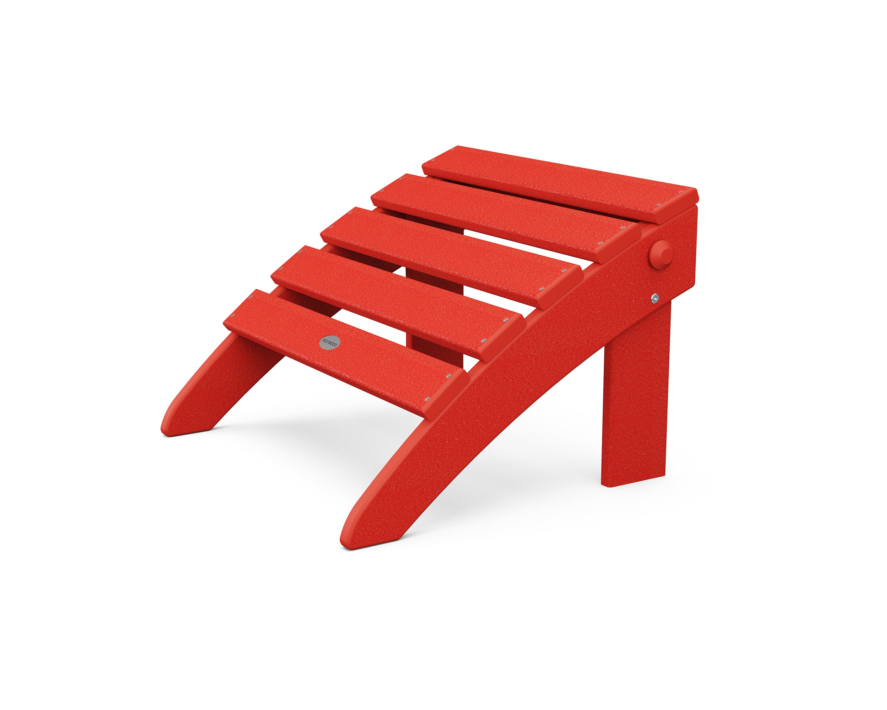 Classic Adirondack Folding Ottoman in Sunset Red