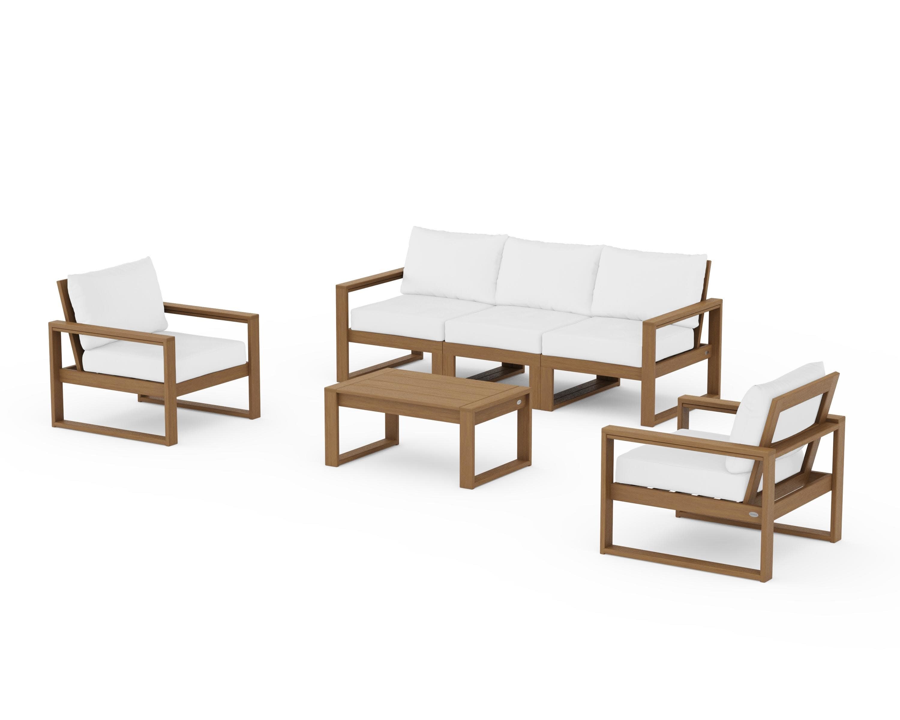 EDGE Sectional 4-Piece Deep Seating Set with Sofa in Natural / Natural
