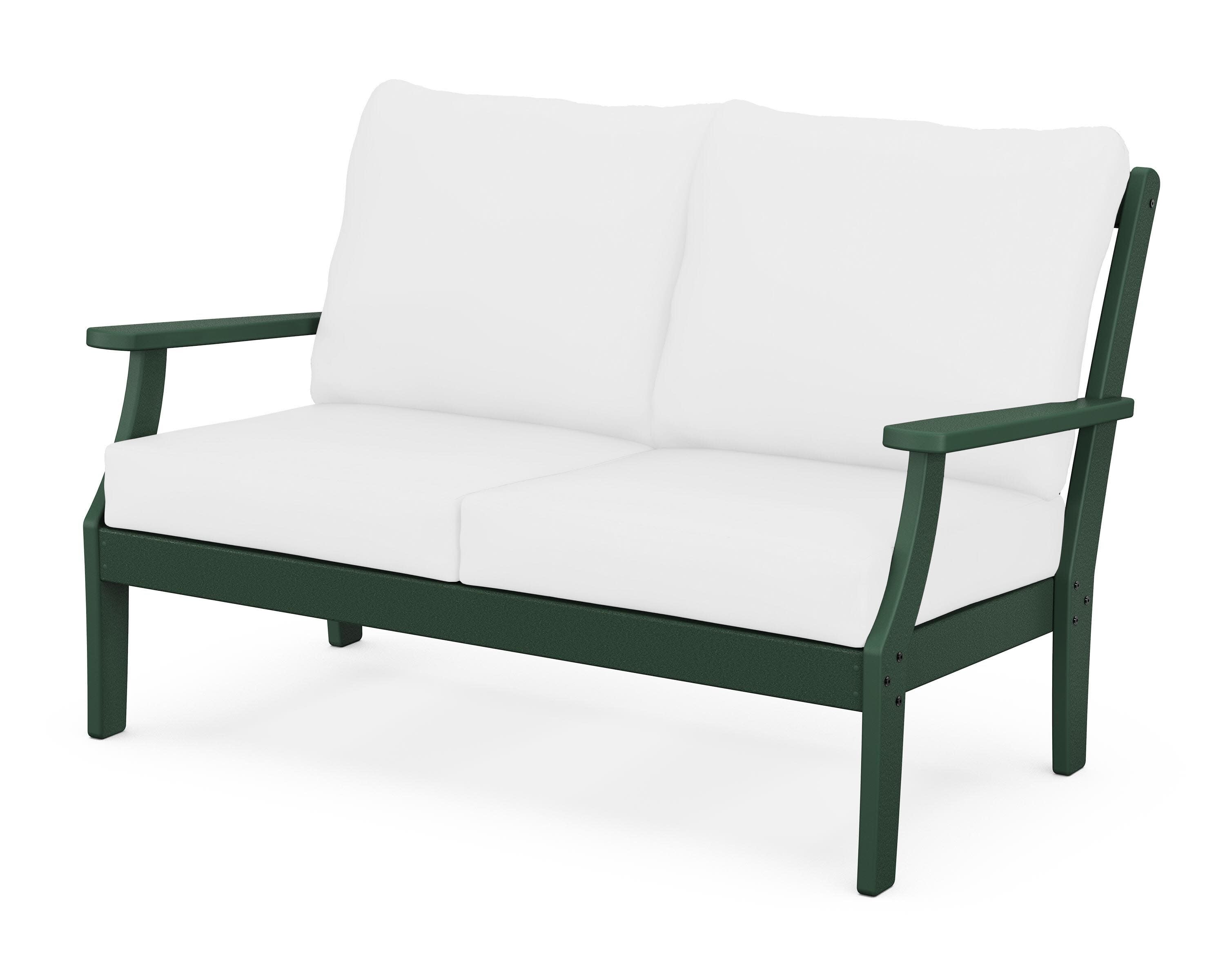 Braxton Deep Seating Loveseat in Green / Natural