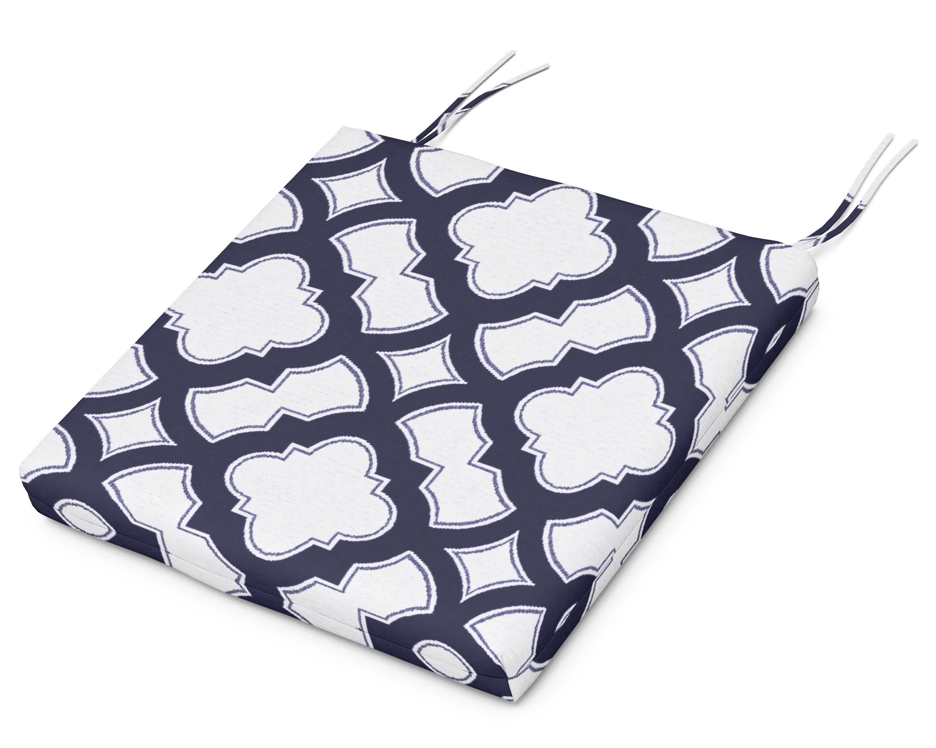 Standard Seat Cushion 17"D x 18.5"W x 2.5"H in Trellis Navy