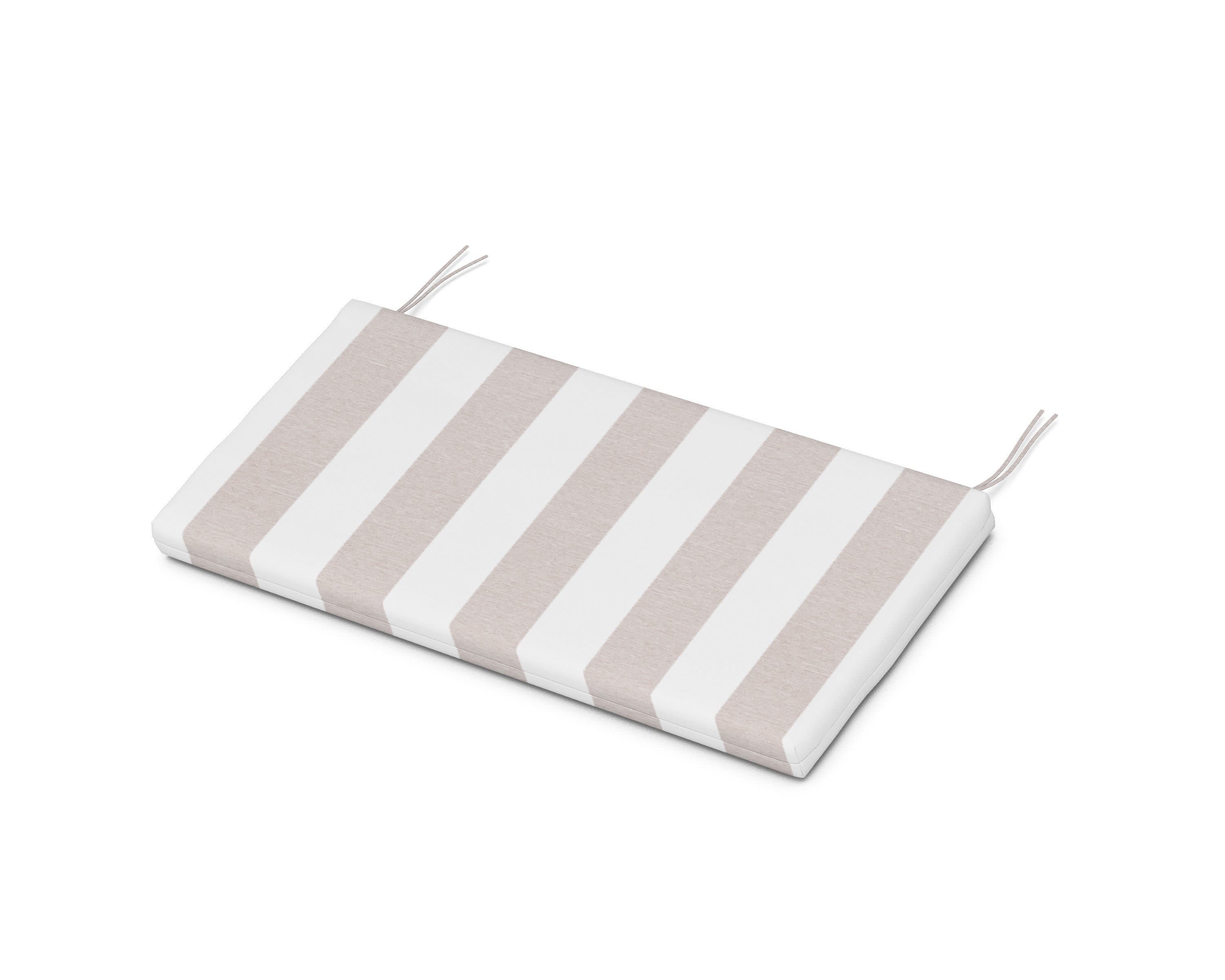 Kids Bench Seat Pad in Cabana Stripe Dune Burlap