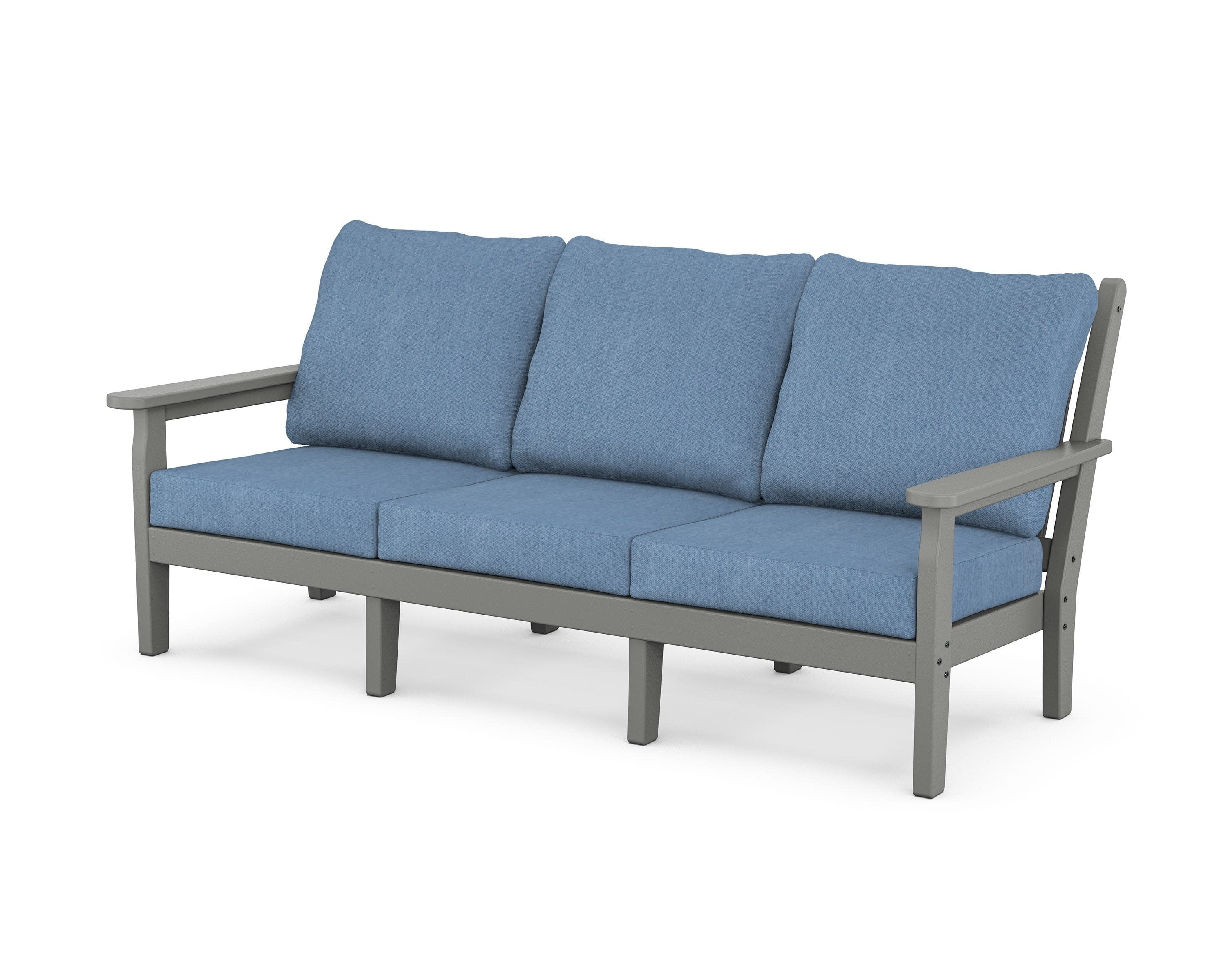 Chippendale Deep Seating Sofa in Slate Grey / Sky Blue