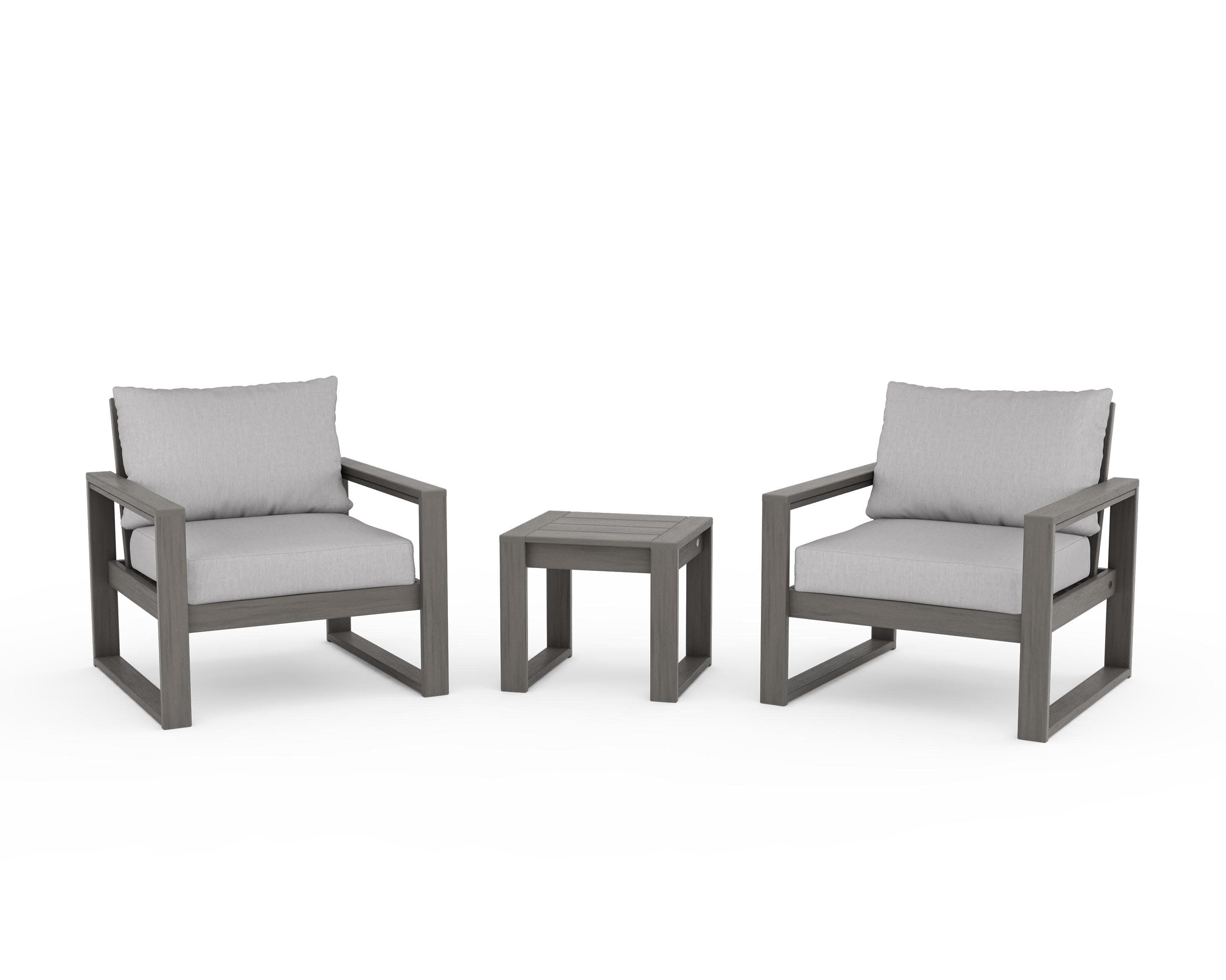 EDGE Sectional 3-Piece Deep Seating Set in Driftwood / Granite