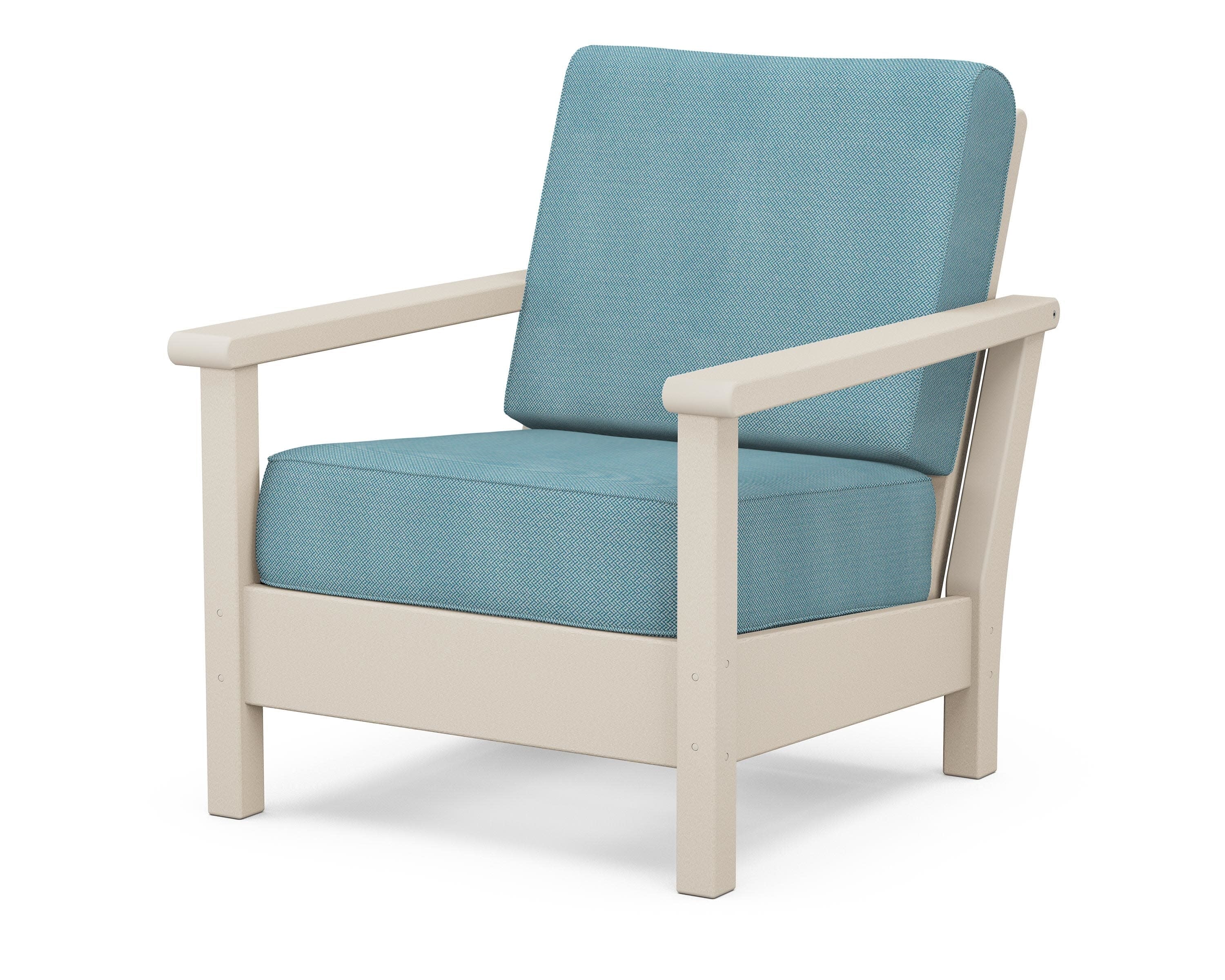 Harbour Deep Seating Chair in Sand / Lattice Sky Blue
