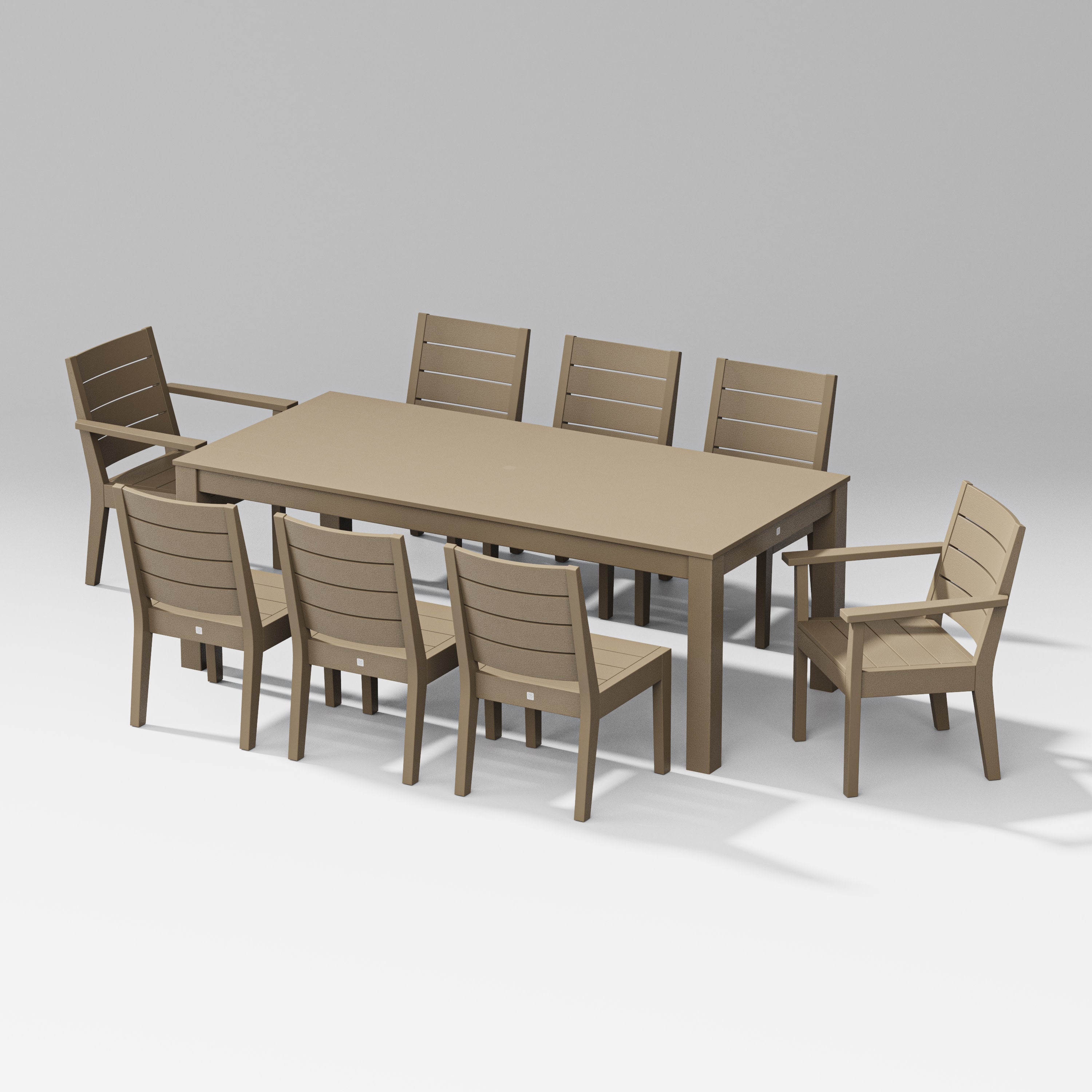 Latitude 9-Piece Parsons Table Dining Set in Vintage Sahara