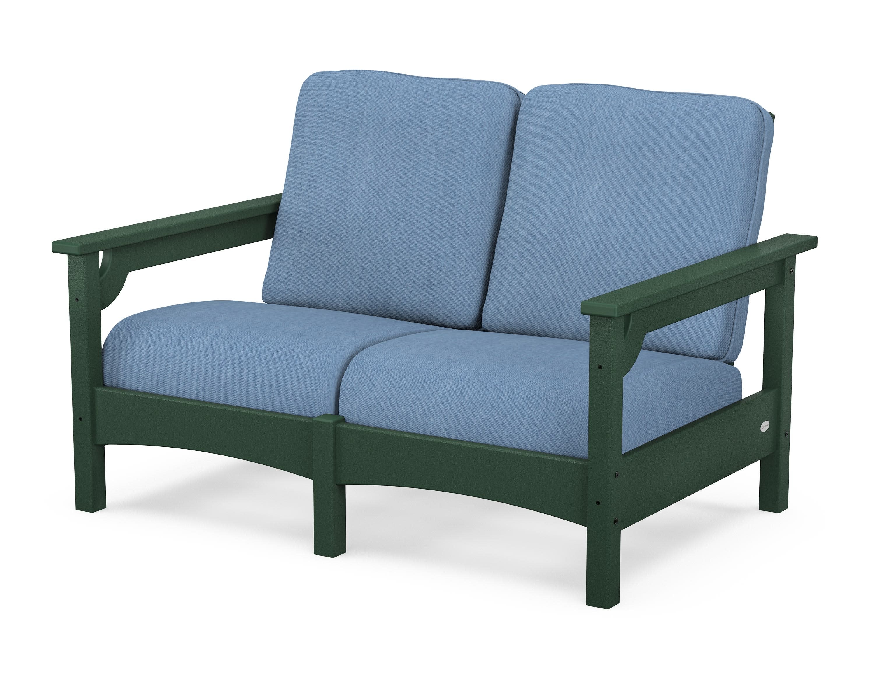 Club Loveseat in Green / Sky Blue