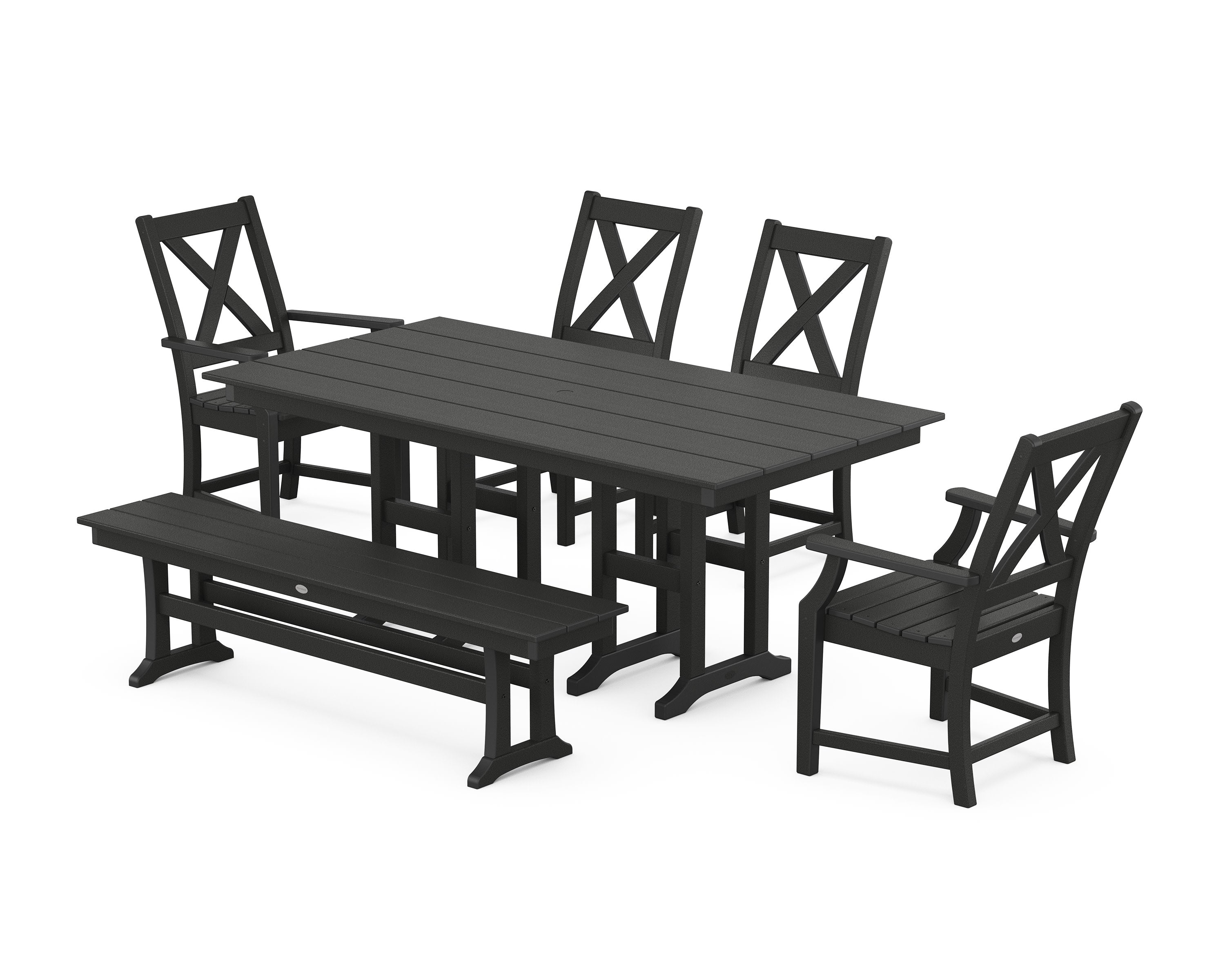 Braxton 6-Piece Farmhouse Dining Set in Black