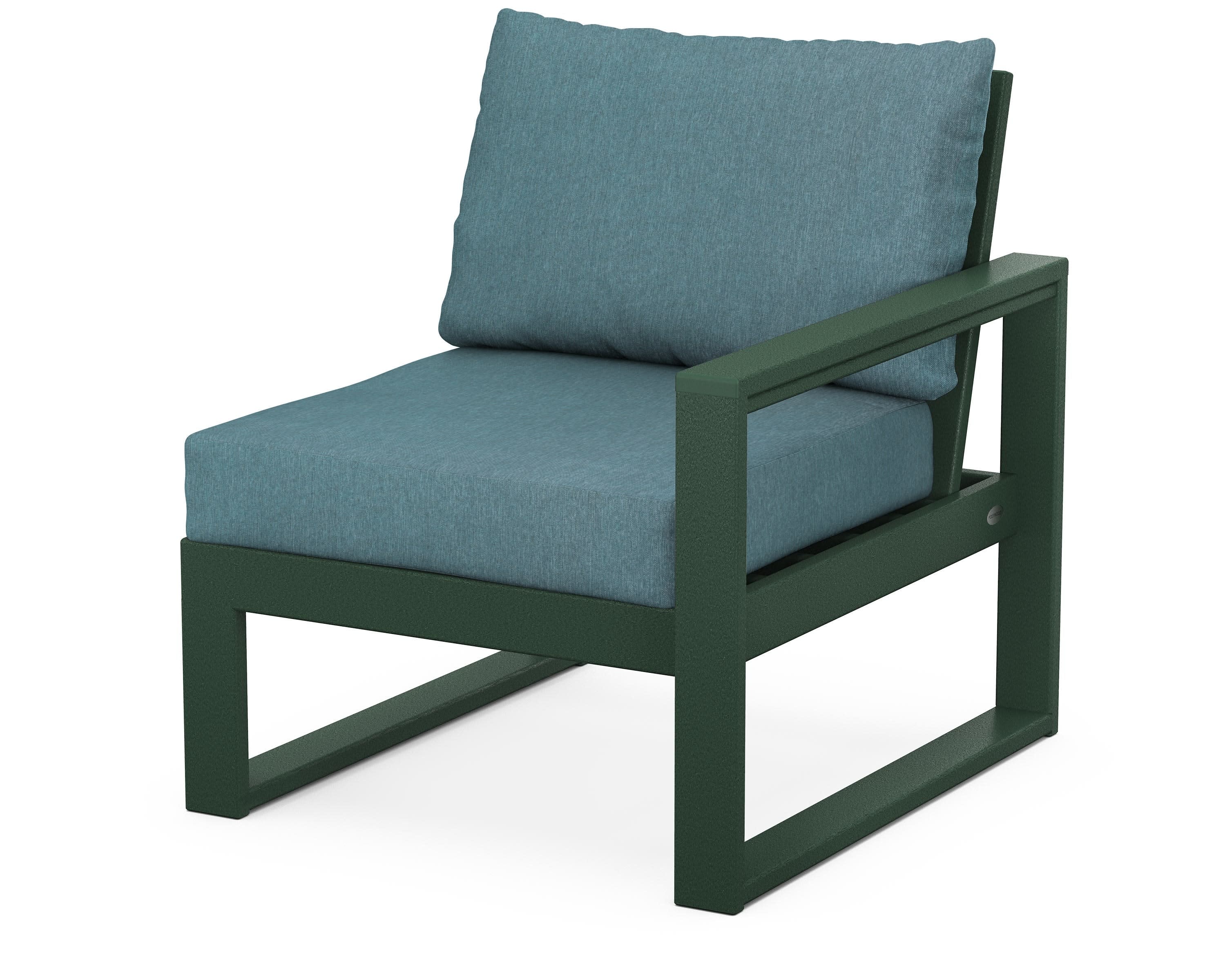 EDGE Modular Right Arm Chair in Green / Ocean Teal