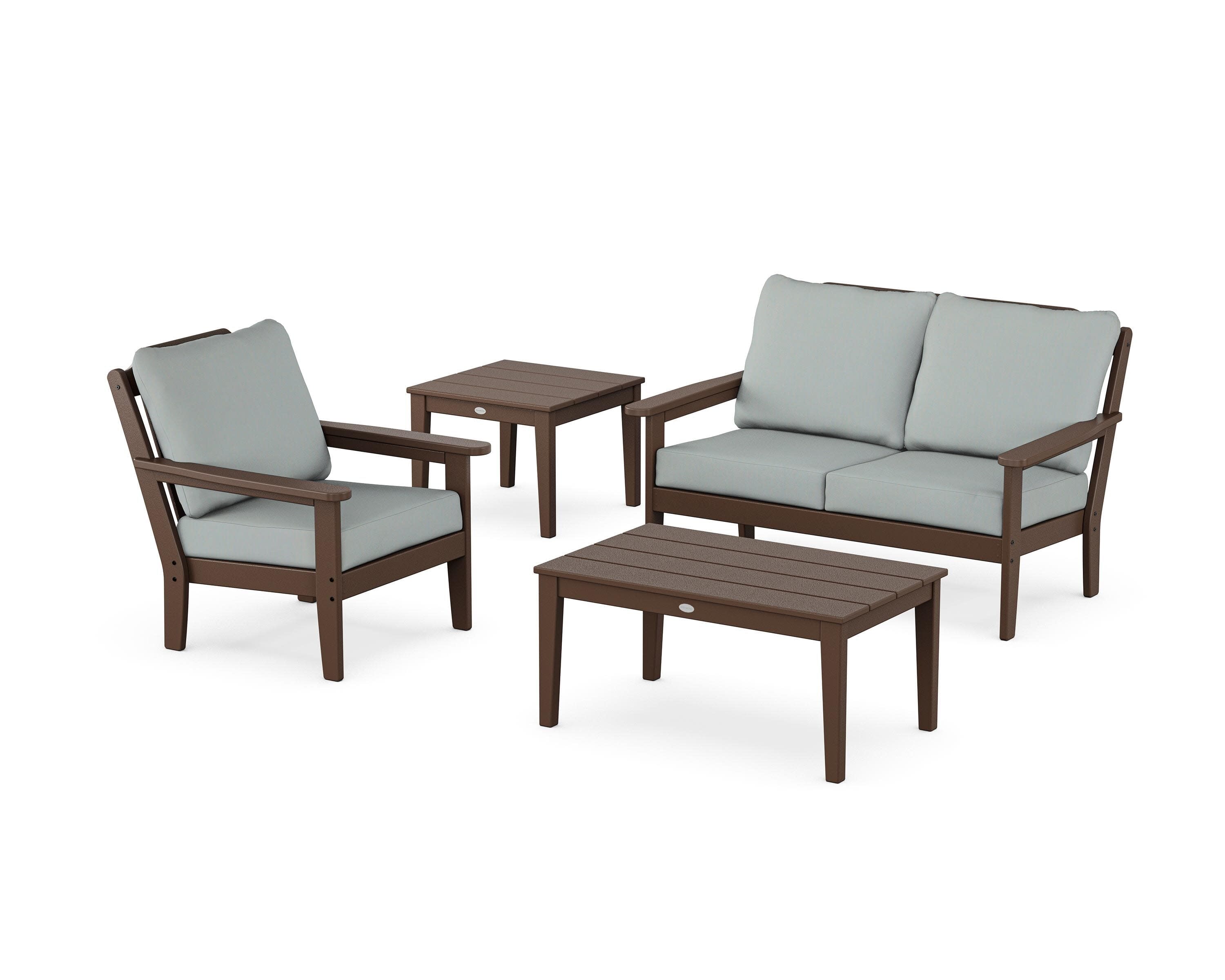 Wovendale 4-Piece Deep Seating Set in Mahogany / Spa