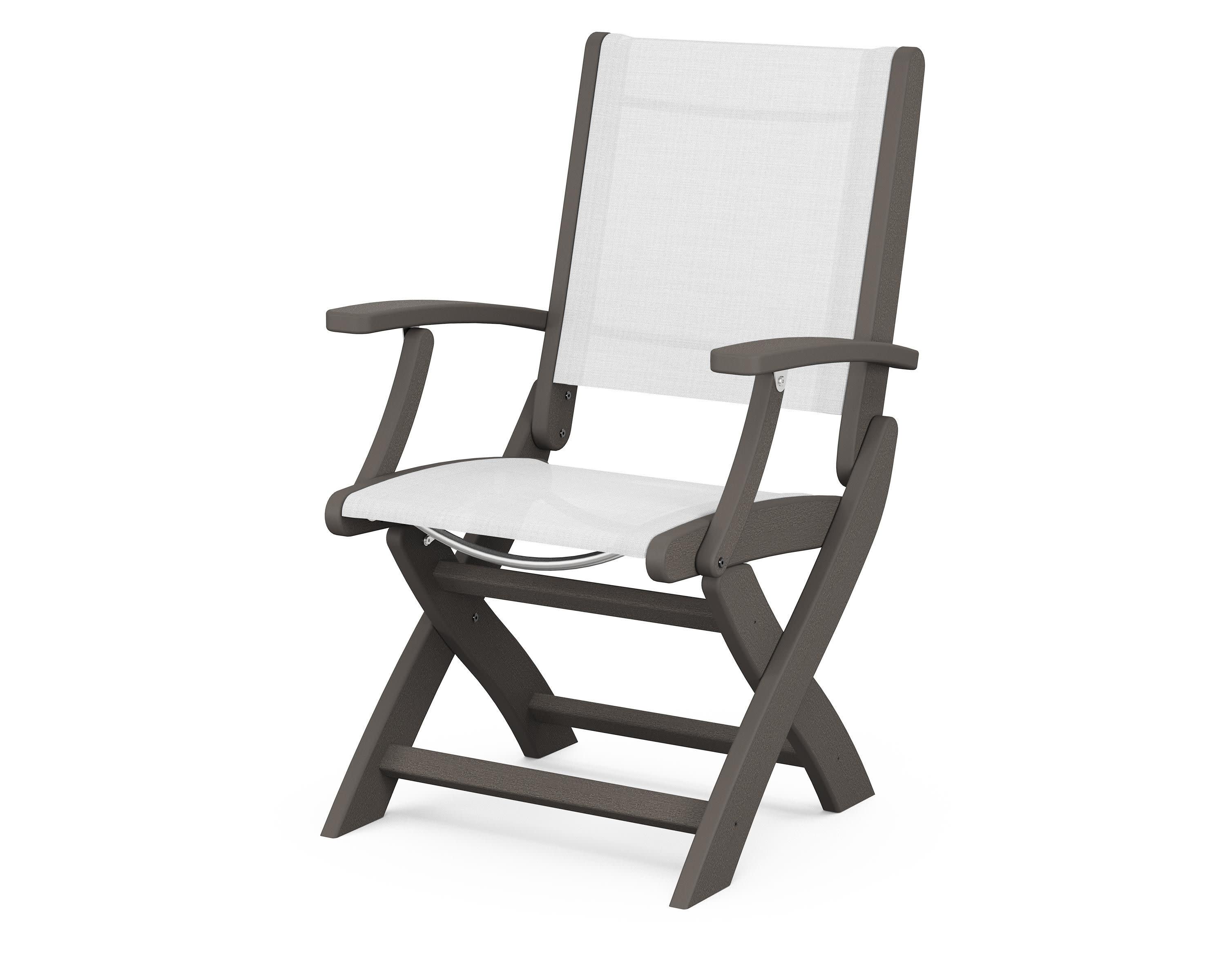 Coastal Folding Chair in Vintage Coffee / White Sling