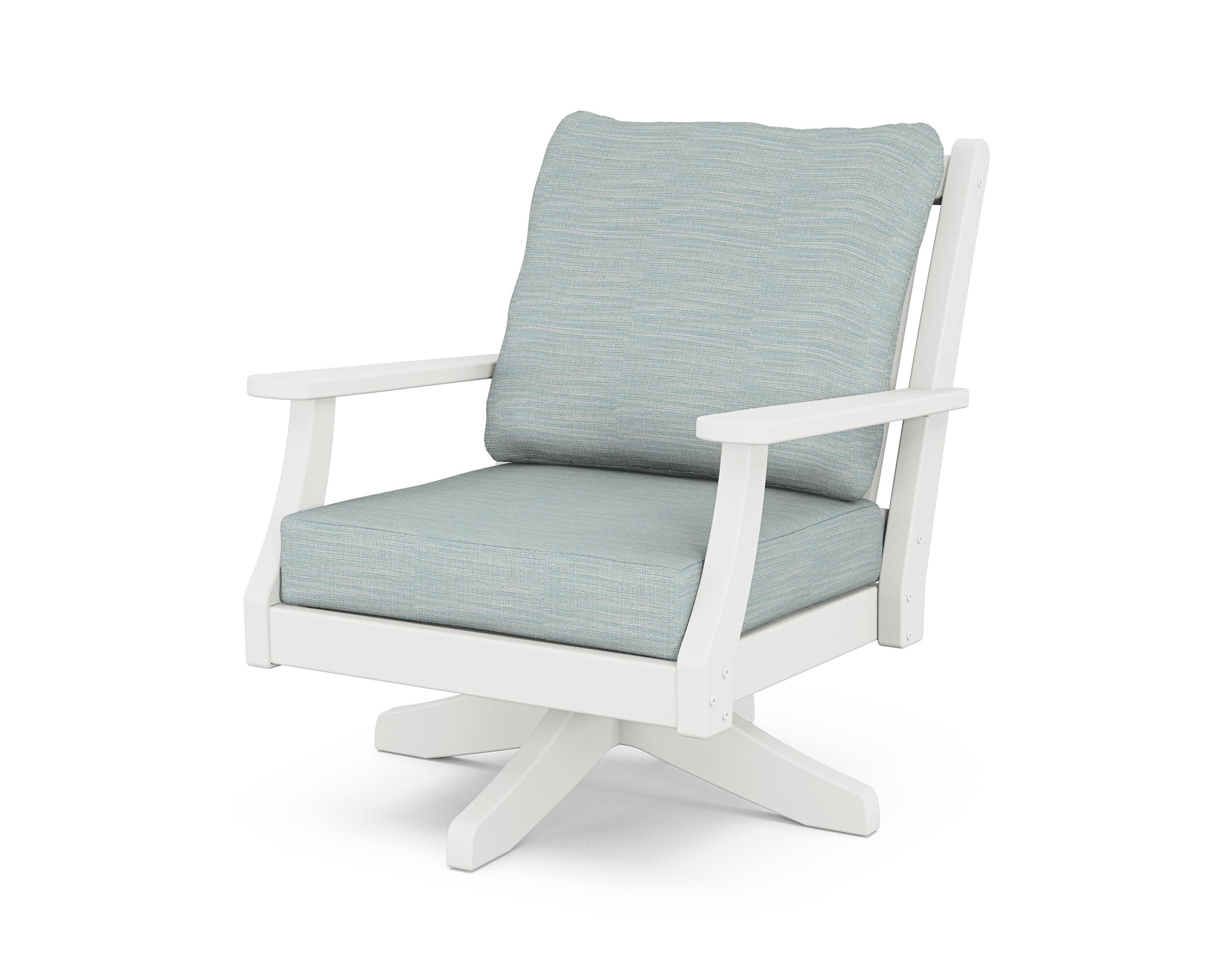 Wovendale Deep Seating Swivel Chair in White / Soothe Mist