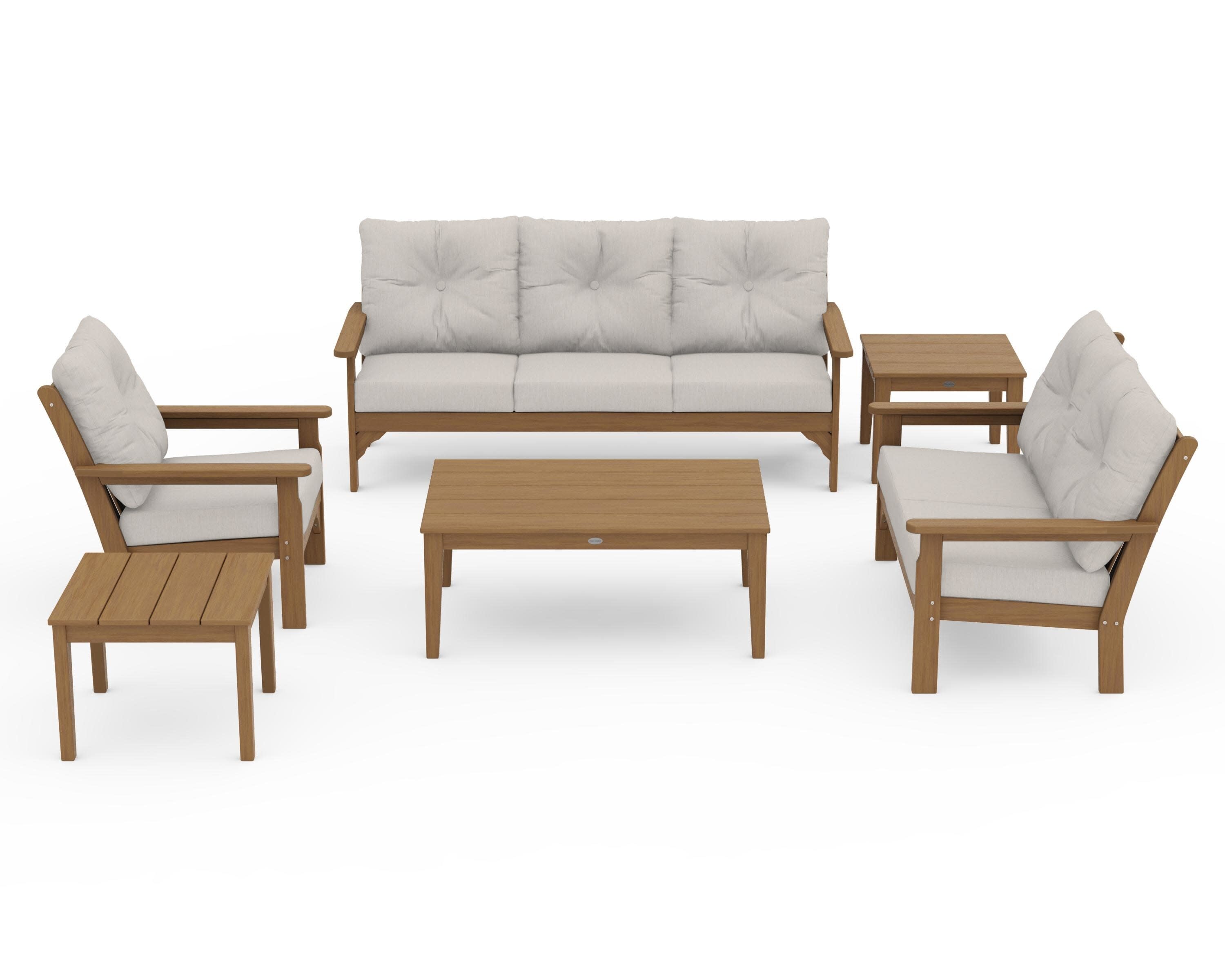 Vineyard 6-Piece Deep Seating Set in Natural / Cast Ash