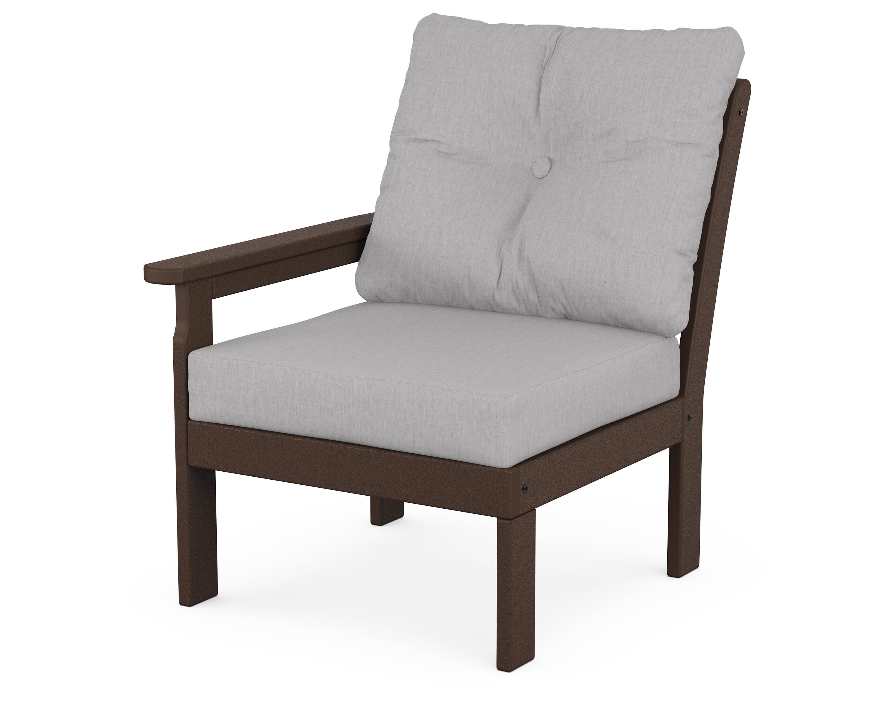 Vineyard Modular Left Arm Chair in Mahogany / Granite