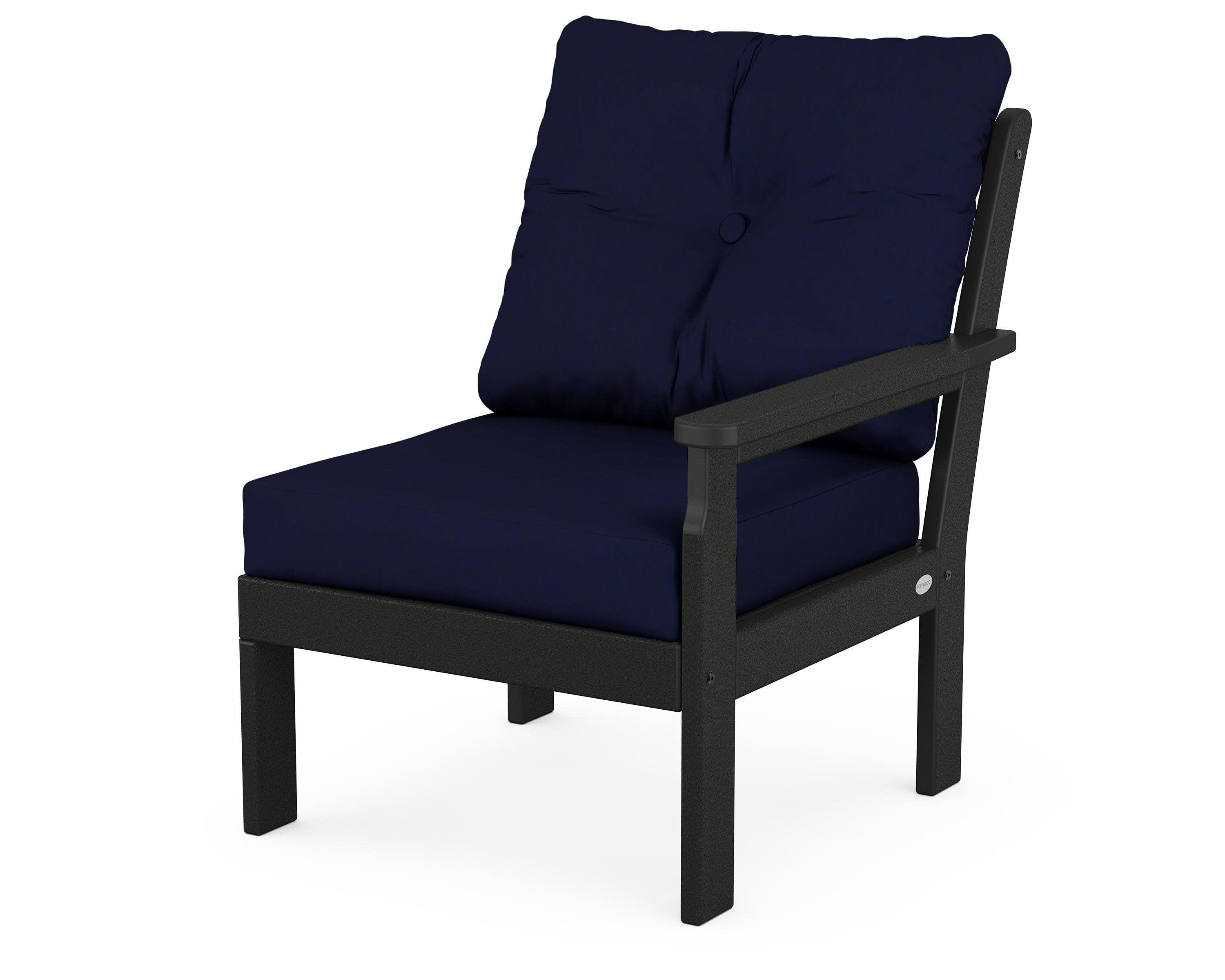 Vineyard Modular Right Arm Chair in Black / Navy