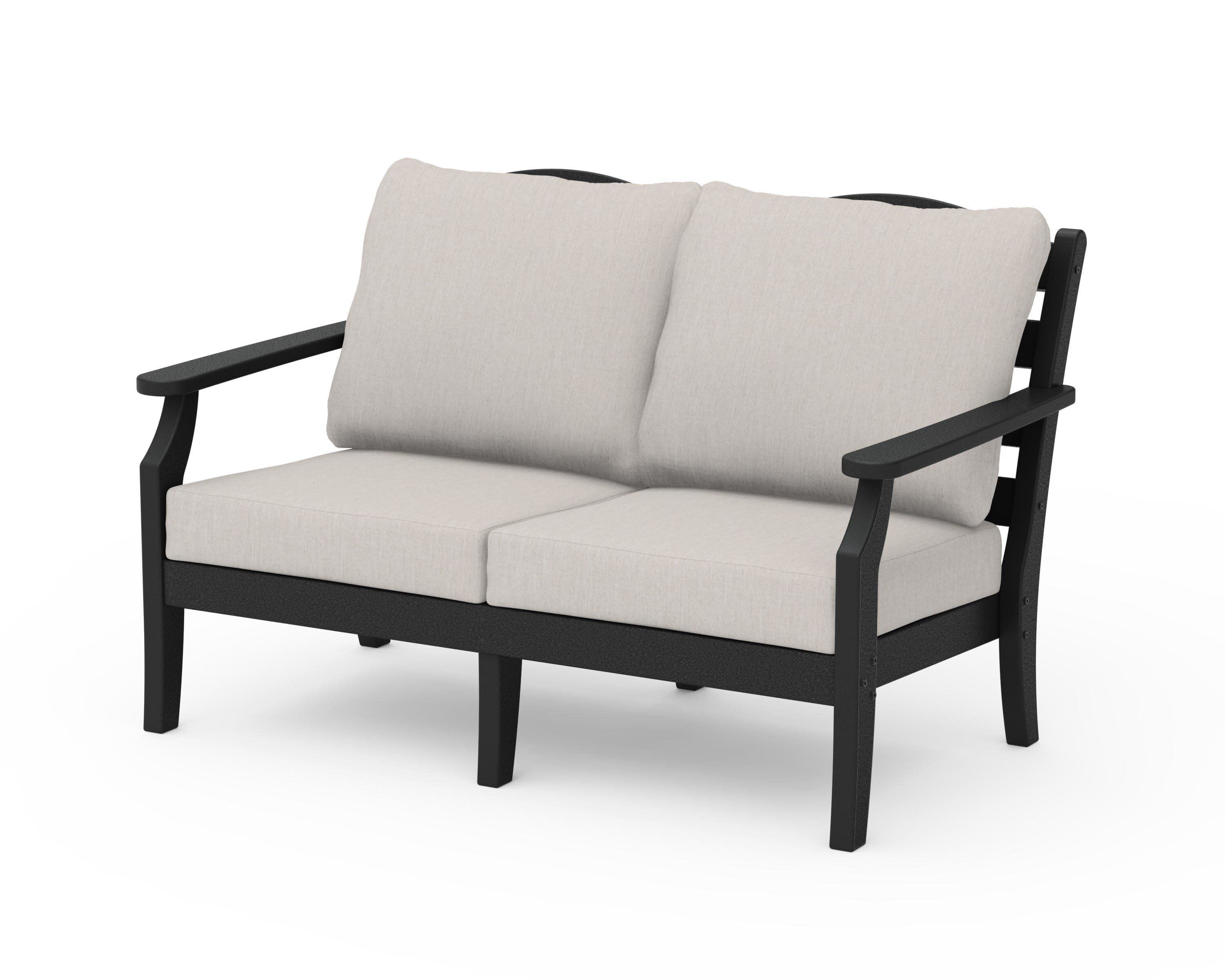 Savannah Deep Seating Loveseat in Black / Cast Ash